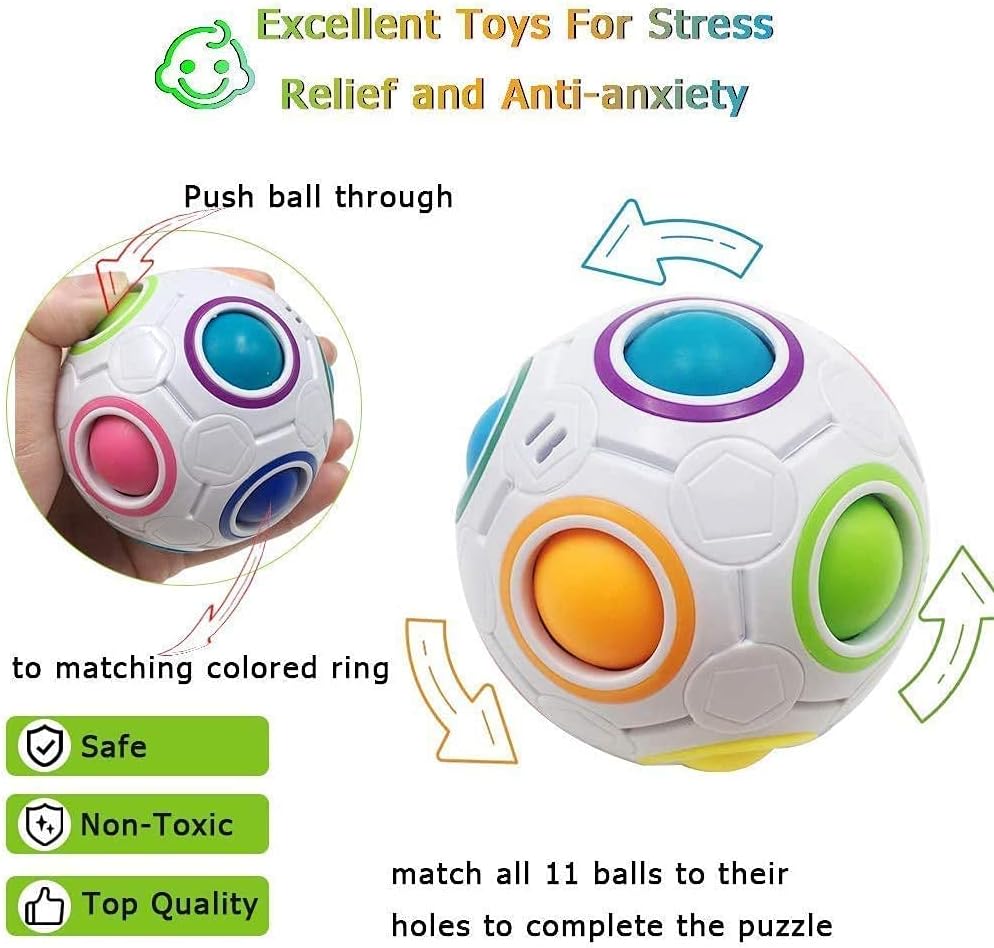 Sensory Fidget Toys Set 7 Pack. Stress Relief Relieve Anxiety Tools Bundle Figette Toys with Fidget Pad, Cube with Infinity, Magnetic Ring, Fidget Box Bulk Figit, Game for Kids Adults Kill Time - Image 4