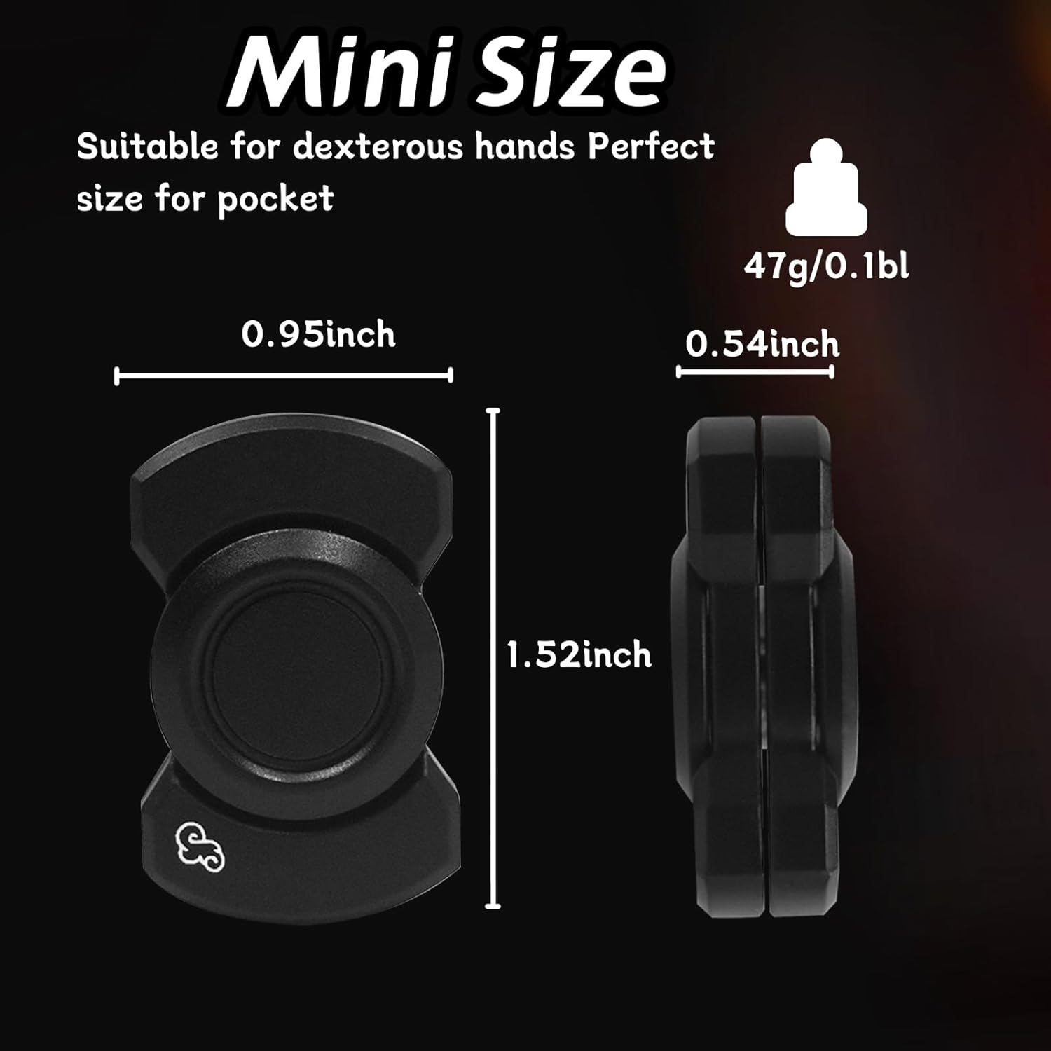 Metal Fidget Toys Adults 3 in 1-Slider/Spinning/Clicker Haptic Stress Relief Anxiety Autism ADHD EDC Toys Cool Gadgets--Black - Image 3