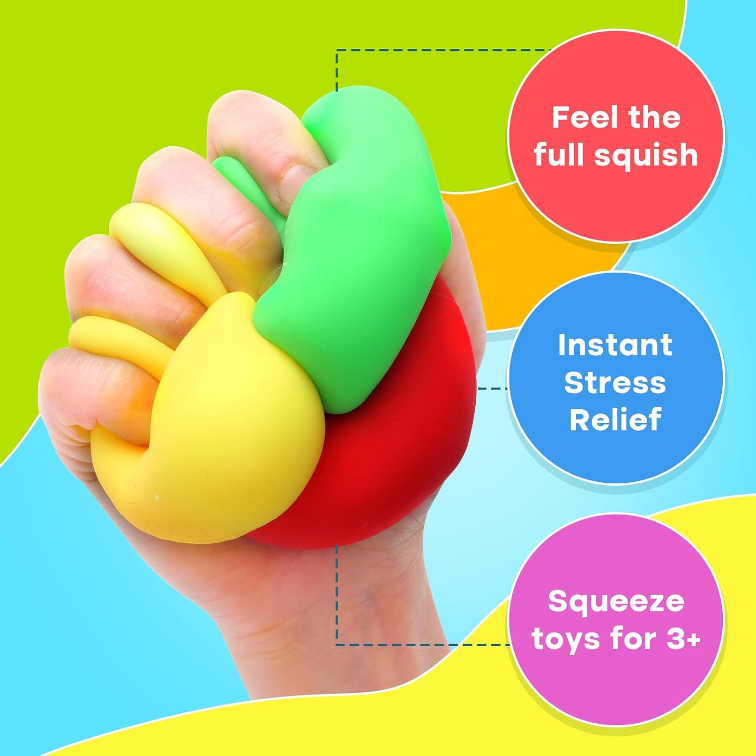 24 Pack Mini Slow Rise Stress Cube: Pull Stretch Fidget Toys for Anxiety Relief, Dough Squishy Toys Bulk for Kids, Classroom Prize Box Toys, Fidgets for Classroom, Hand Therapy Sensory Squishy Ball - Image 5