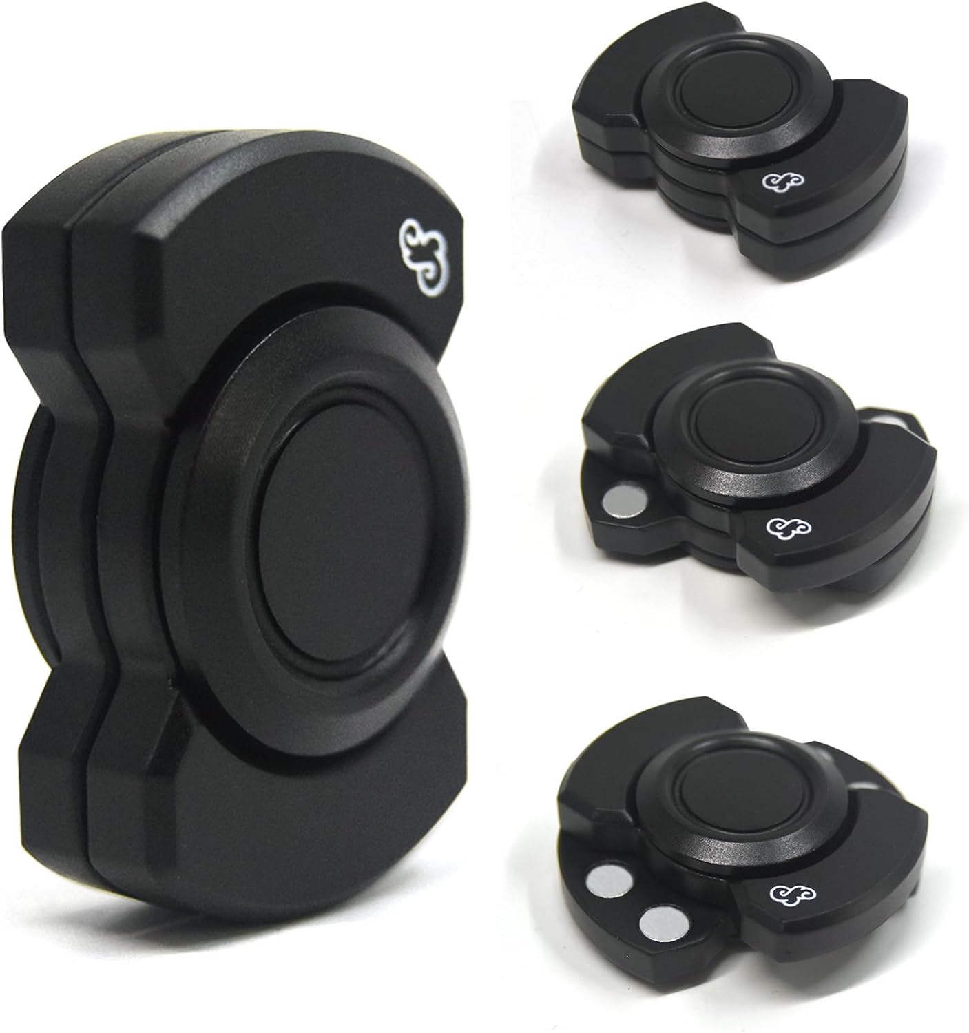 Metal Fidget Toys Adults 3 in 1-Slider/Spinning/Clicker Haptic Stress Relief Anxiety Autism ADHD EDC Toys Cool Gadgets--Black - Image 2