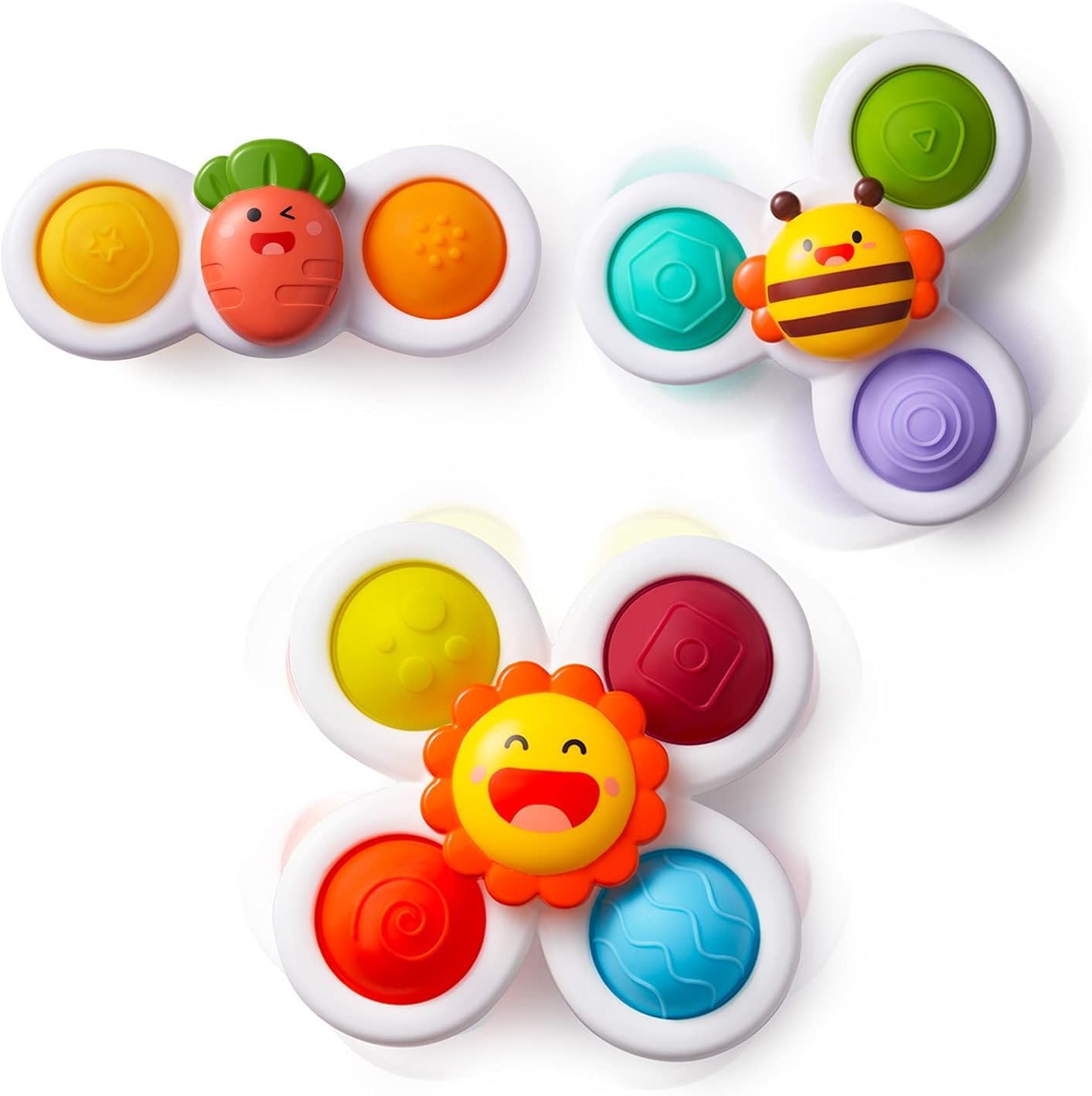LiKee Strong Suction Cup Fidget Rotating Sensory Bath Toys for Baby, Airplane Car Travel Table & Window Toys for Toddler Boys and Girls, 6+ Months - Image 2