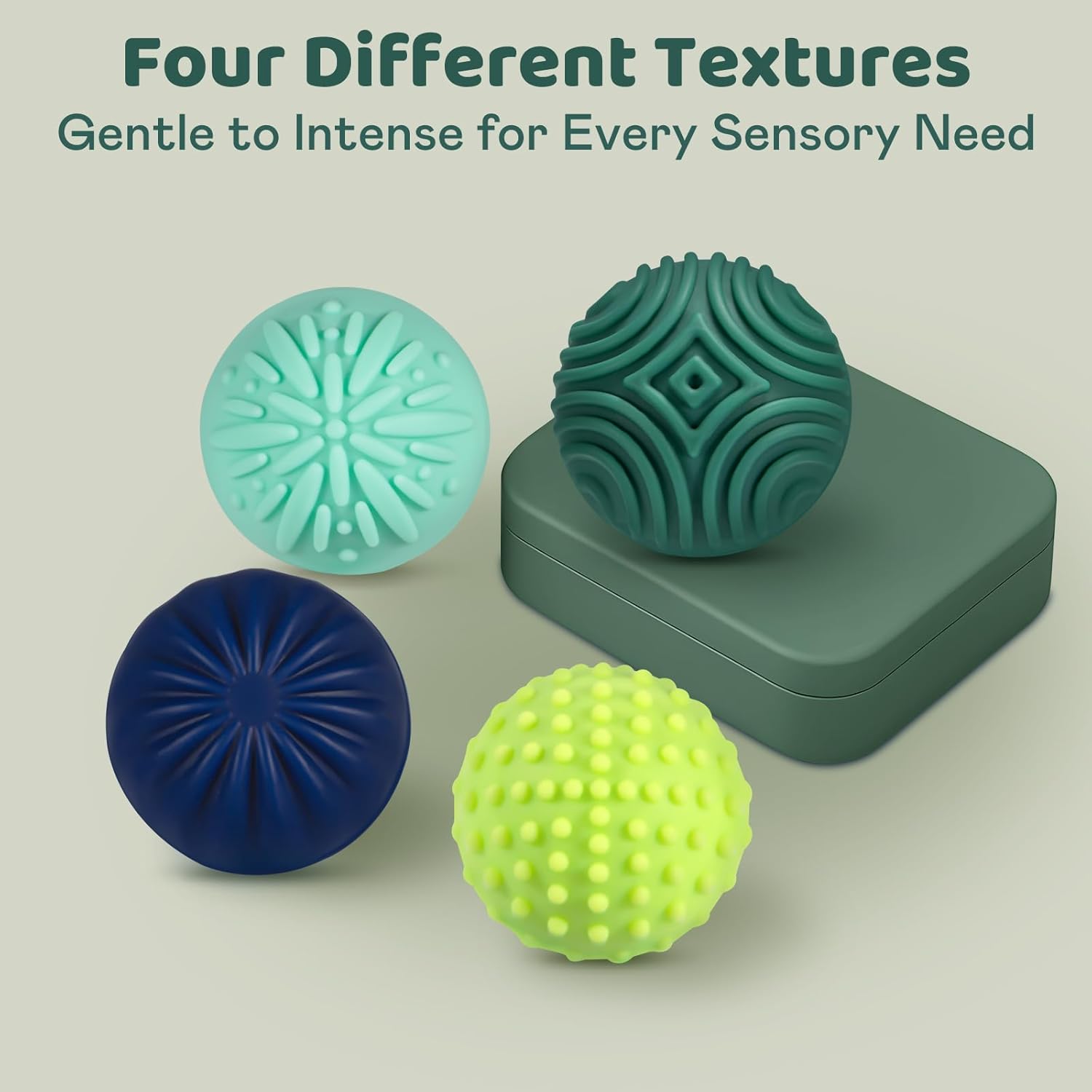Magnetic Sensory Fidget Balls – 4PC Medium Weighted Textured Silicone Stress Relief Toys for Adults & Teens with ADHD, Autism, Anxiety – Quiet Magnet Fidgets for Desk, Travel, Office & Gifts - Image 5