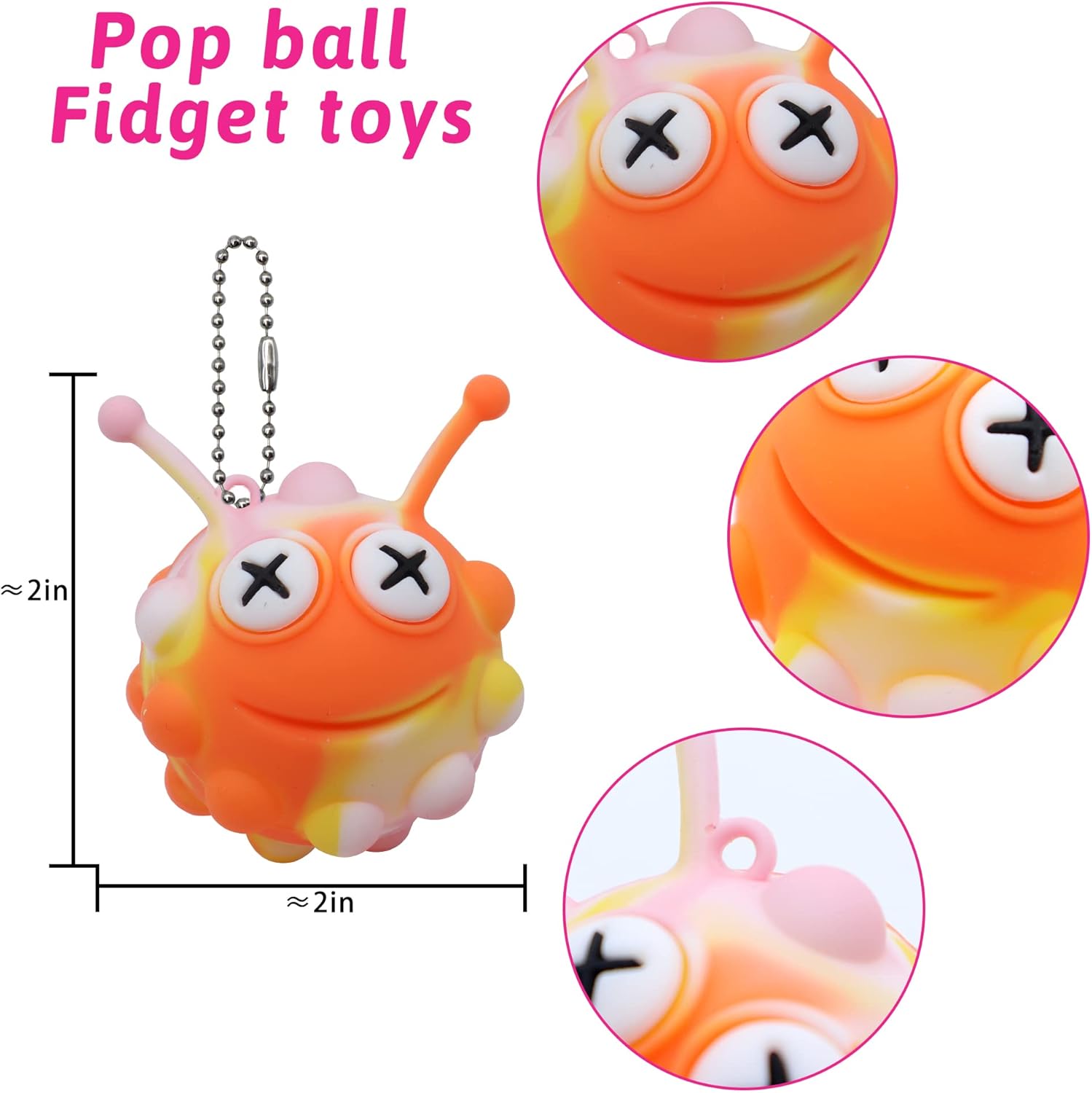 30 Pack Animal Pop Balls Party Favors for Kids,3D Pop Balls Fidget Toys,Birthday Gifts for Boys & Girls,Goodie Bag Stuffers,Pinata Stuffers Filler,Carnival Prizes,Treasure Box Toys,Kids Prizes - Image 3