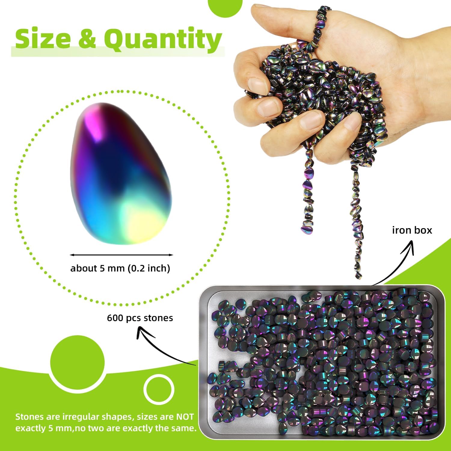 600 PCS Fidget Toys for Adults Teens, Ferrite Stones Magnet Toys for Autism ADHD Anxiety Relief, Weak Magnetic Executive Desk Toy Rocks for Gifts Holiday Stocking Stuffer, 5 mm, Colorful - Image 4