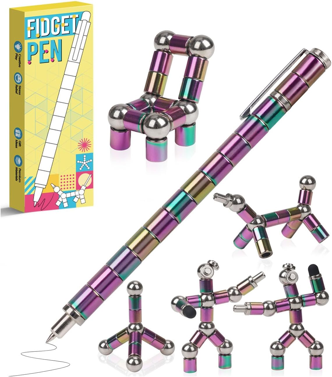 Stocking Stuffers for Teens Boys Girls Fidget Pen, Gifts for Kids Mens Him Husband Magnetic Pen Fidget Toys Adults Unique Christmas Fun Birthday Gag Gift Ideas Cool Stuff Gadgets for Young Teenage - Image 2