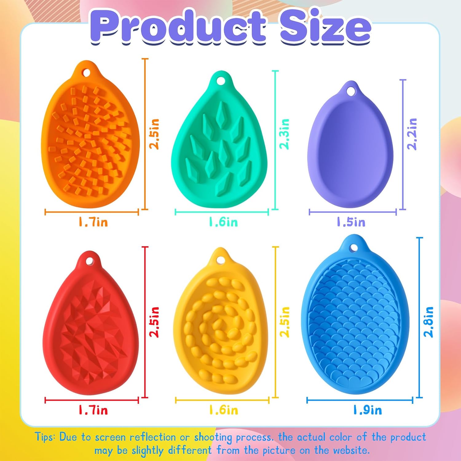 Worry Stones for Kids with Lanyard, 6 Pack Textured Soft Sensory Stone for Autism Kids Calming Finger Fidget Toys for Classroom Prize Stocking Stuffers - Image 4