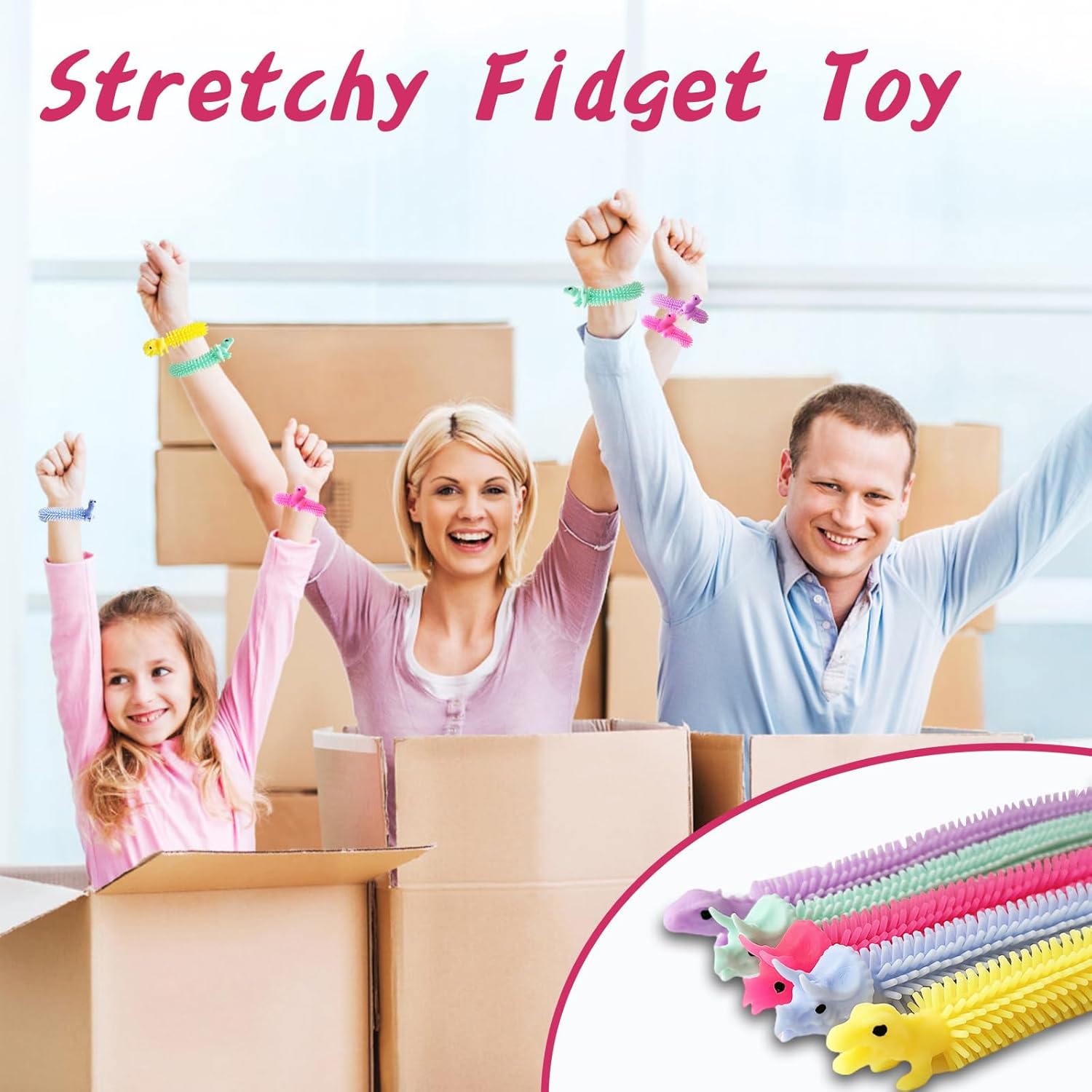 50 PCS Stretchy Fidget Toy,Sensory Fidget Stretch Toys,Colorful Sensory Stress Fidget Toys for Kids and Adults Stress Relief,Goodie Bag Fillers,Party Favor - Image 7