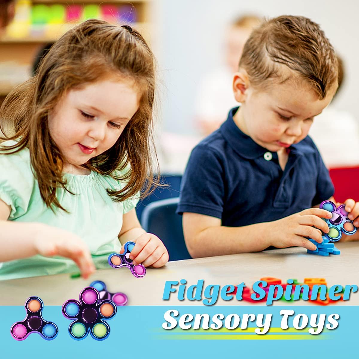 3 Pack Pop Fidget Spinner, Ideal Decompression Fidget Toys Adult Fidget Spinner for Relief, Goodie Bag Stuffers Return Gifts Birthday Party Favors Classroom Carnival Prize for Kids Boys Girls - Image 7