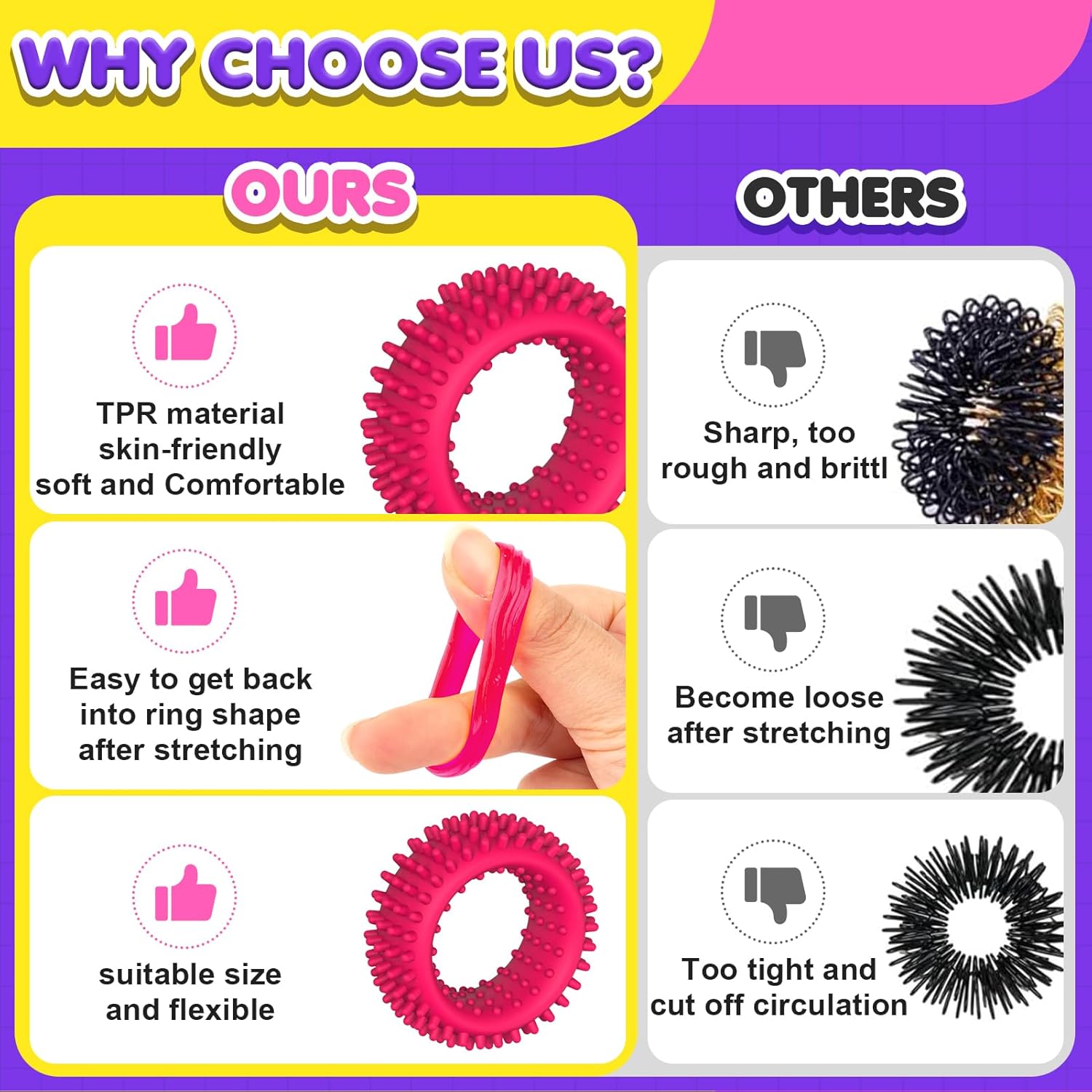 Fidget Toys Sensory Rings for Kids: Fidget Ring 18 Pack - Sensory Toys for Kids with Autism - Quiet Anxiety Fidgets Bulk for Classroom Prize - Image 3