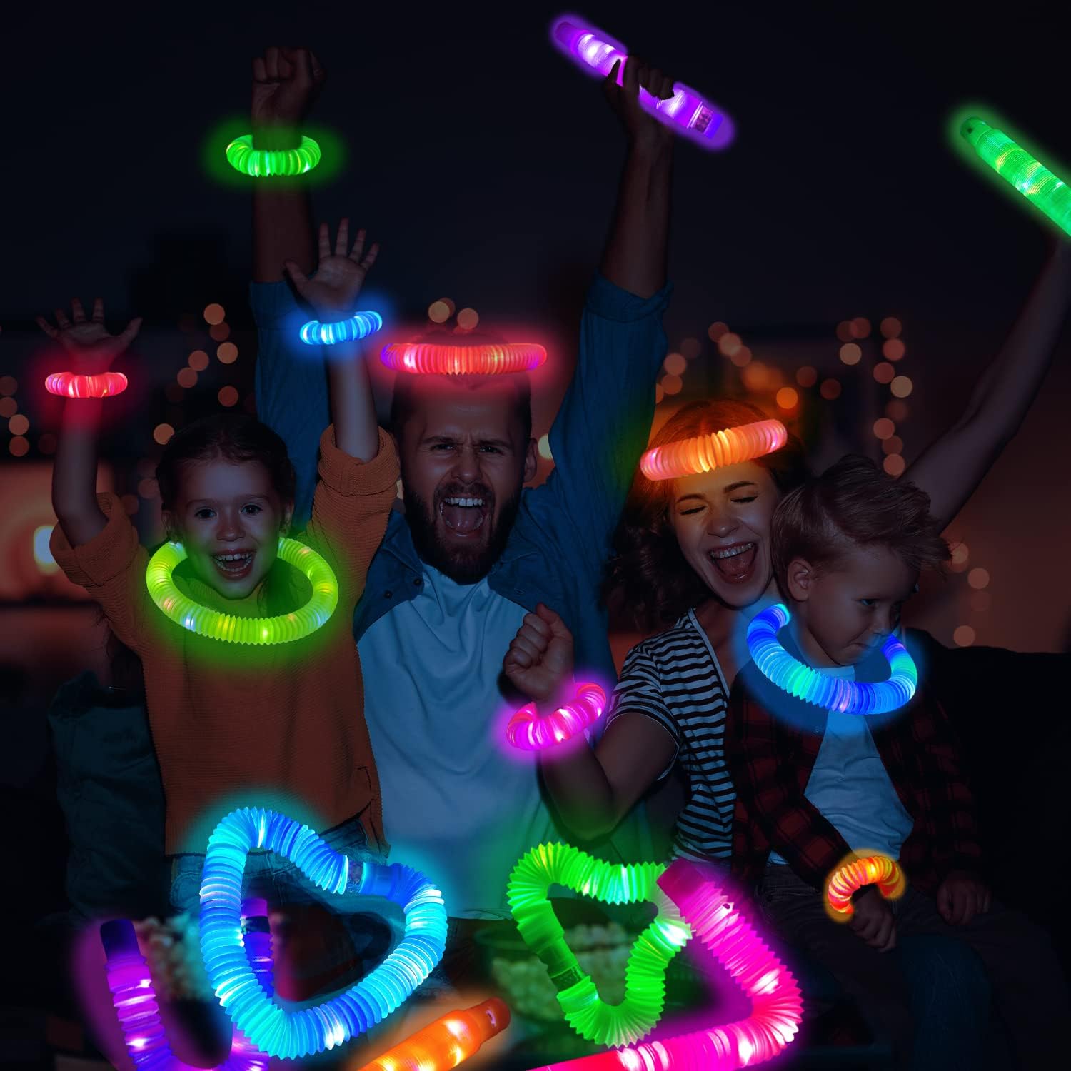 Halloween Glow Sticks Party Favors for Kids 12 PCS-Glow in Dark Party Supplies for Toddlers, Light Up Necklace Bracelet Accessories for Boys Girls, Neon Decorations for Birthday Dance Camp Care - Image 4