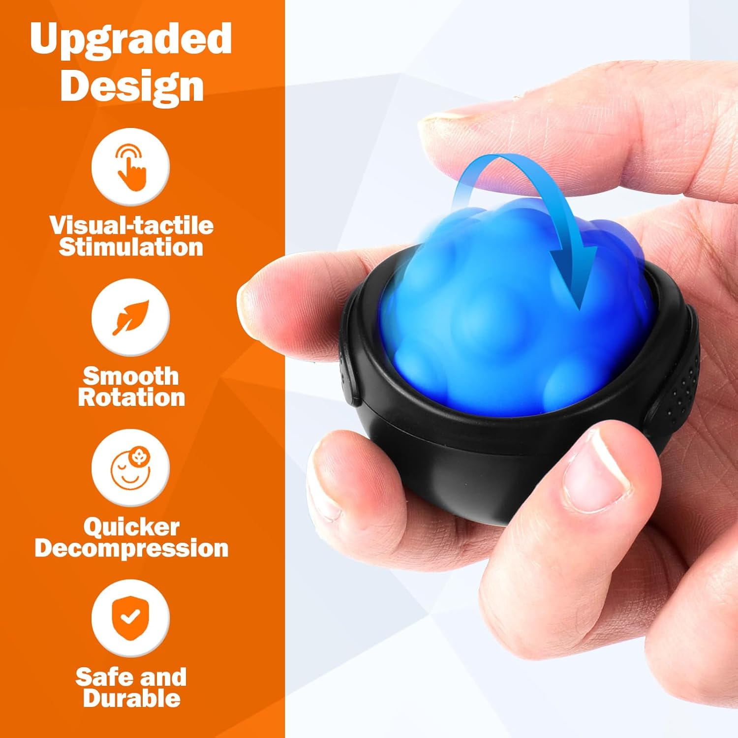 KLT Fidget Toys Spinner for Adults: Sensory Stimulation Finger Spinners - Quiet Stress Relief Roller for Autism - Calming Textured Desk Toys for Office Workers - Image 4