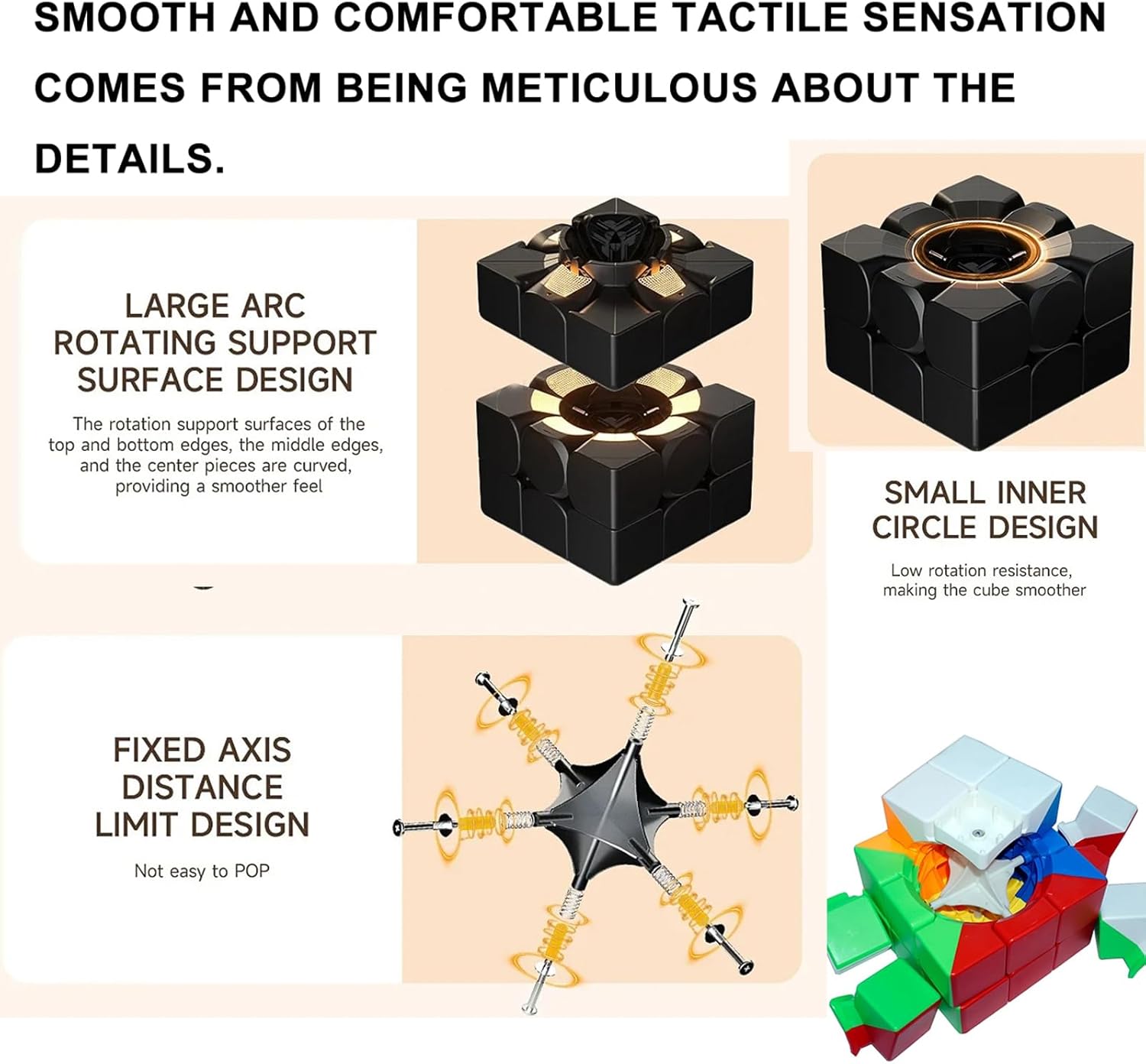 Giant Magic Cube, 18CM Big 3x3 Speed Cube Color-Matching 3D Sensory Puzzle Box Super Large Birthday Christmas Stocking Stuffers Gift for Kids Adults Fidget Toy Brain Teasers Cubing Classroom Speed Toy - Image 7