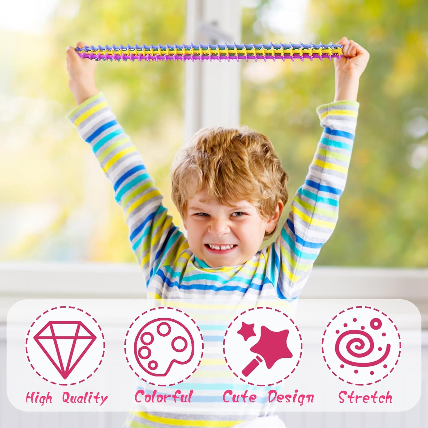 50 PCS Stretchy Fidget Toy,Sensory Fidget Stretch Toys,Colorful Sensory Stress Fidget Toys for Kids and Adults Stress Relief,Goodie Bag Fillers,Party Favor - Image 6