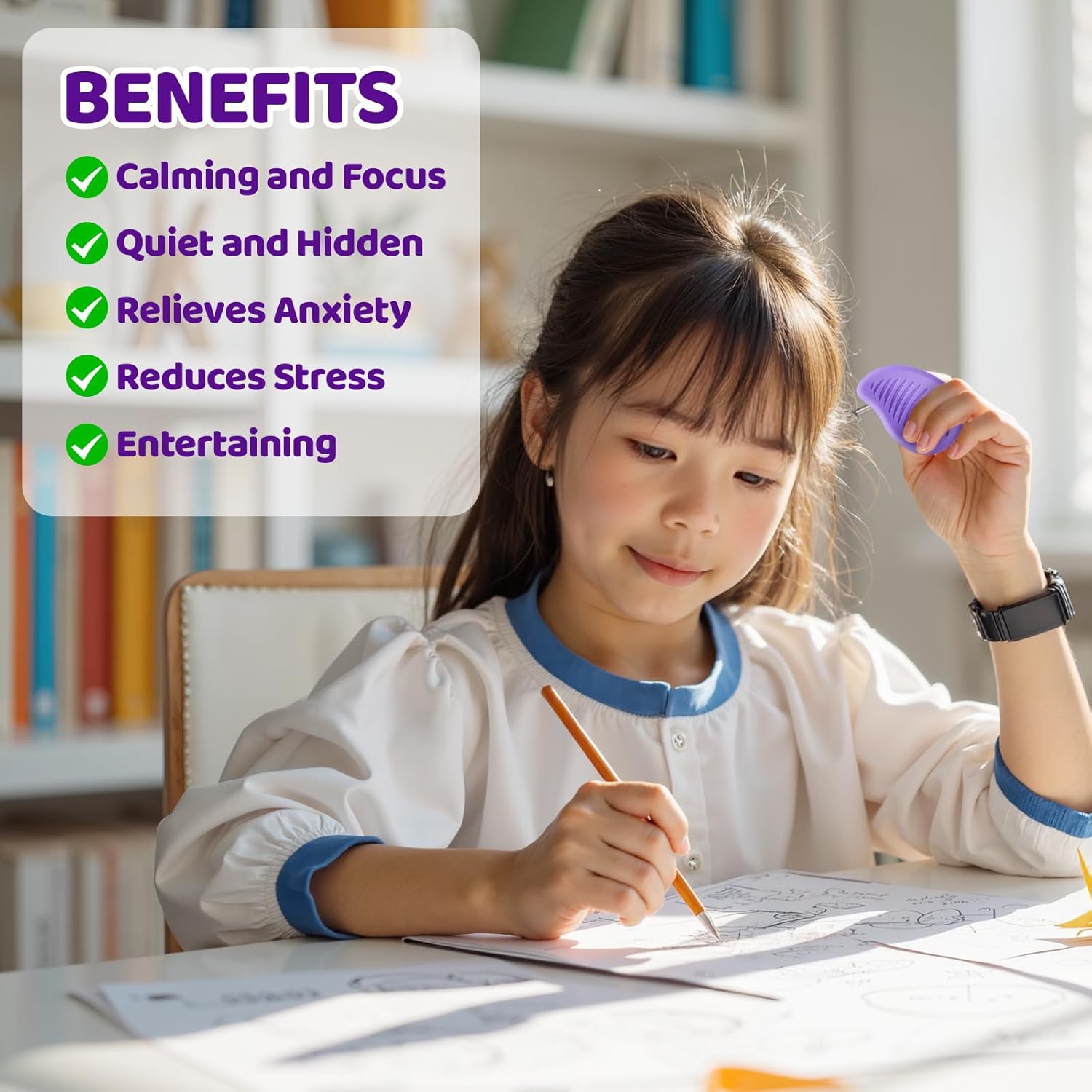 Fidget Toys Worry Stones for Anxiety:6 Pack Sensory Toys for Stress-Silent Fidget Stones-Autism Special Needs Stress Relief Silicone Pressure Relieving-Classroom Prizes-Pop it Party Favors for Kids - Image 6
