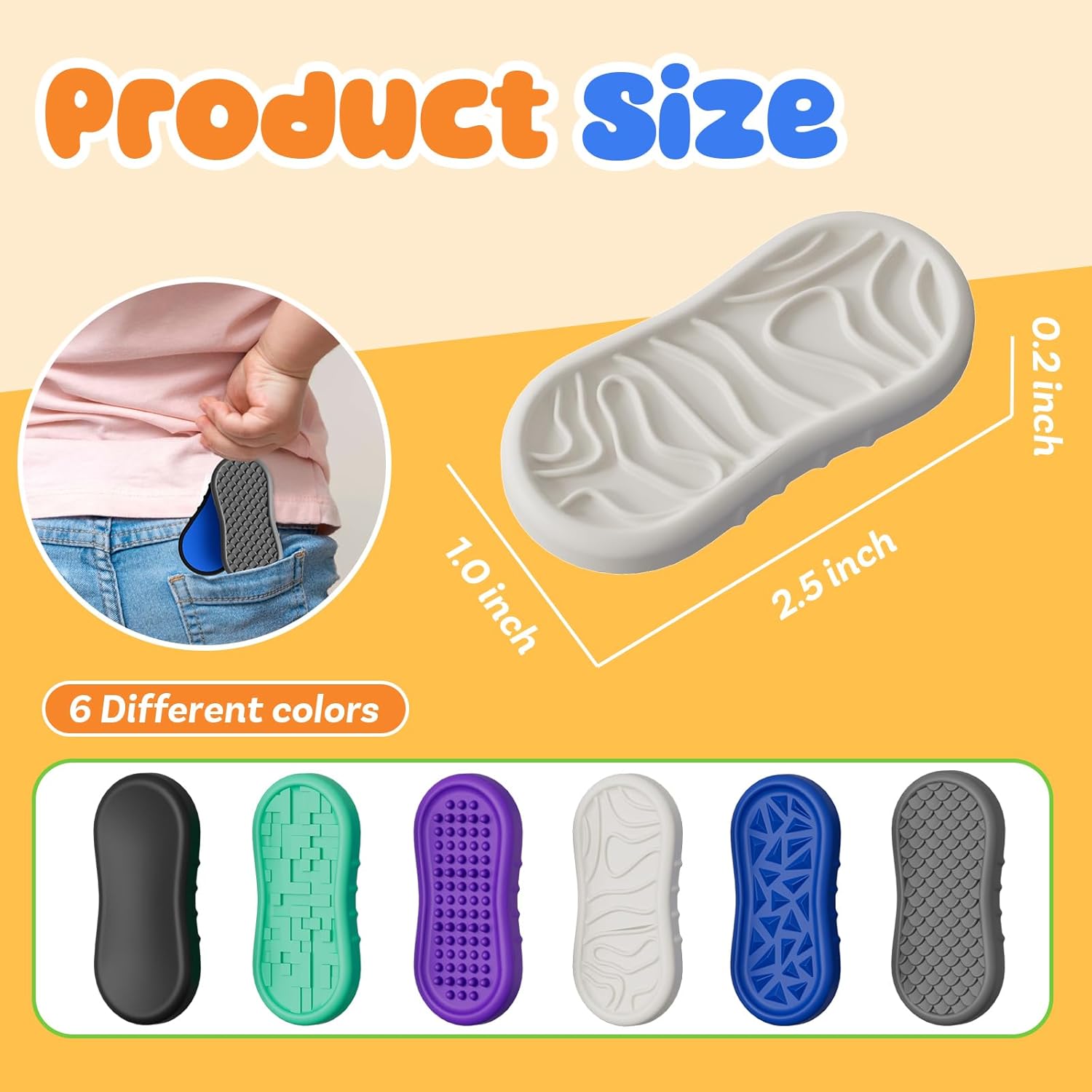 Magnetic Fidget Slider Toys for Kids & Adults - Textured Silicone Magnetic Sliders Fidgets for Autism Calming, Strongest Neodymium Magnets, Quiet Stress Relief Sensory Toy for Autism ADHD Anxiety - Image 3