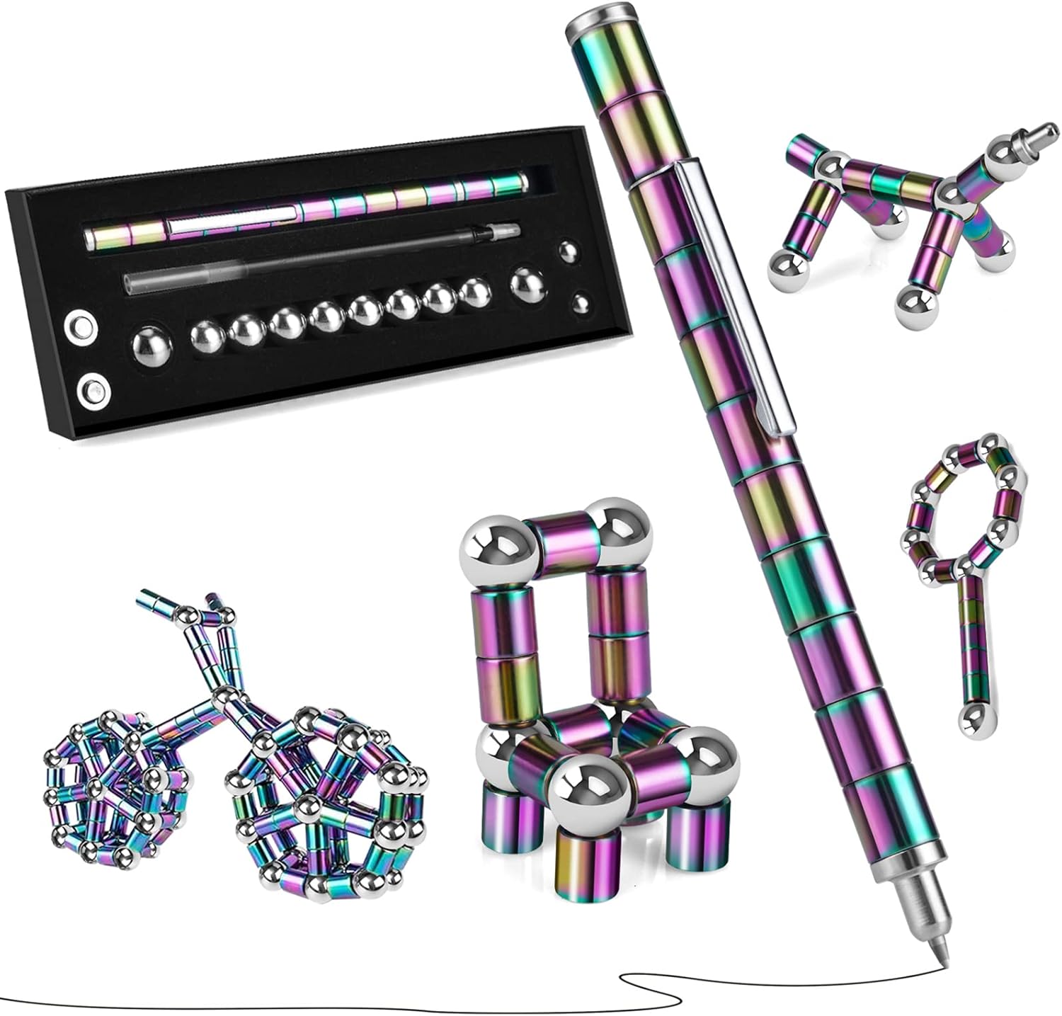 LARAH Color Fidget Pen Toy, Sensory Tool EDC Fidgeting Game for Adults, Cool Gadget Best for Stress and Anxiety Relief and Kill Time,Novelty Gifts for Teen and Adults - Image 2