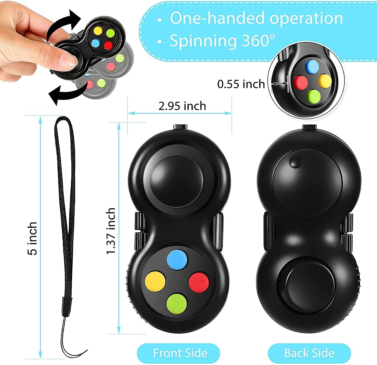 Sensory Fidget Toys Set 7 Pack. Stress Relief Relieve Anxiety Tools Bundle Figette Toys with Fidget Pad, Cube with Infinity, Magnetic Ring, Fidget Box Bulk Figit, Game for Kids Adults Kill Time - Image 8