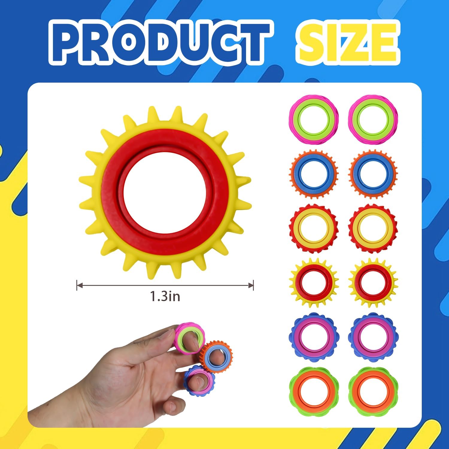 12 Pack Fidget Toys Adults Sensory Rings,Quiet Anxiety Fidgets for Classroom,Pain Stim Little Ouchies Stress Relief Sensory Toys for Kids ADHD - Image 4