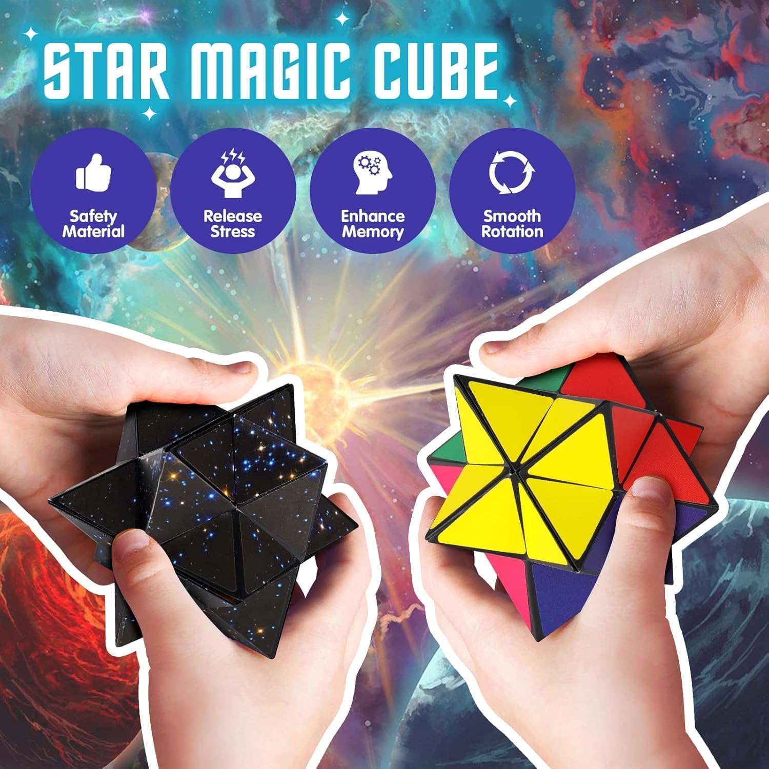 2 in 1Star Cube Magic Cube Set for Kids and Adults,Classic Infinity Cube Fidget Toy, Brain Development Puzzle Games for Children - Image 7