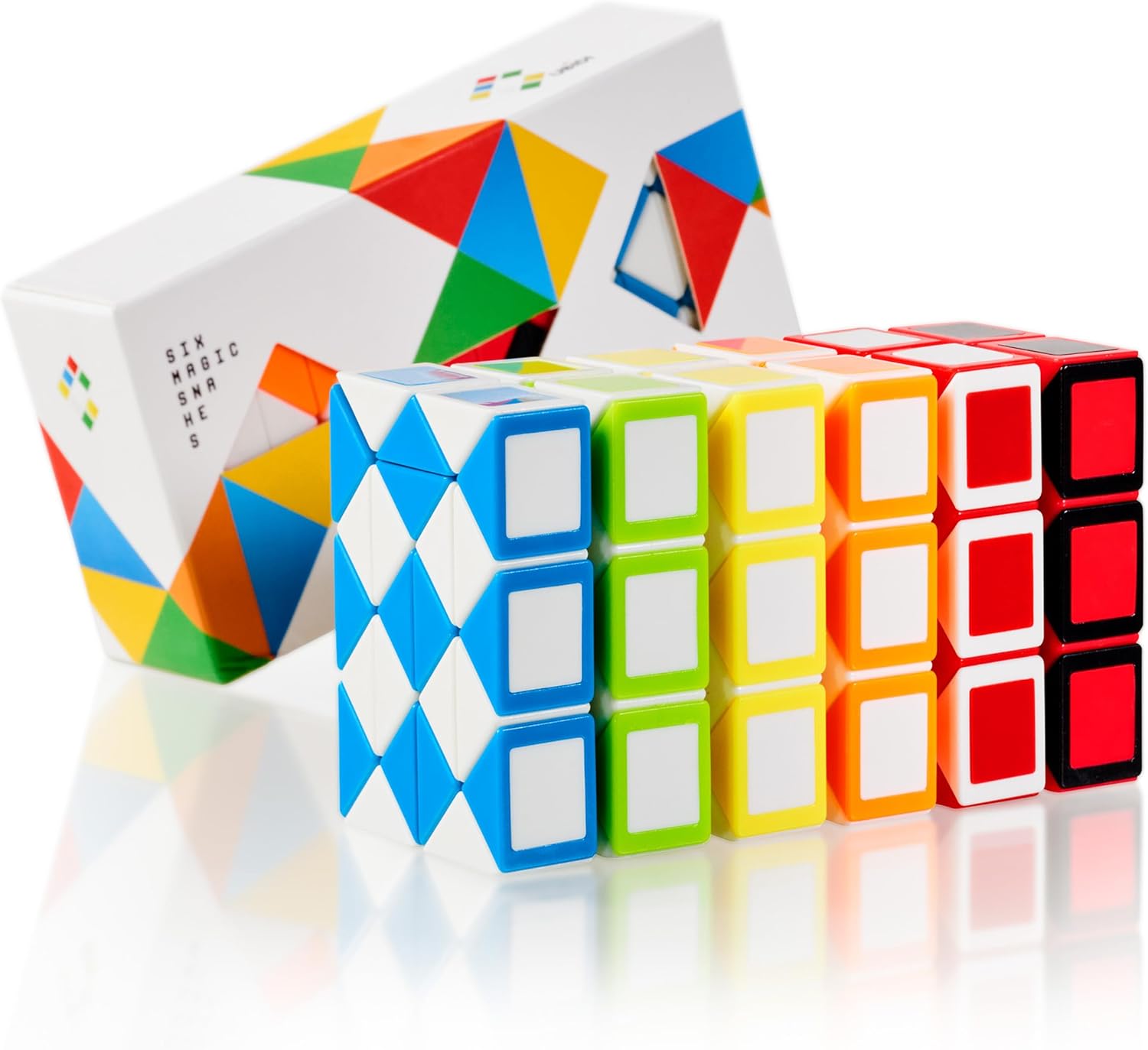 CUBIDI® Magic Snake Cube | Fidget Snake Toy for Kids | Travel Toys for Kids Ages 4-8 | Great Gift for Boys and Girls Birthday, Easter Basket Stuffers | 0.35 inch x 0.55 inch | Set of 6 - Image 2