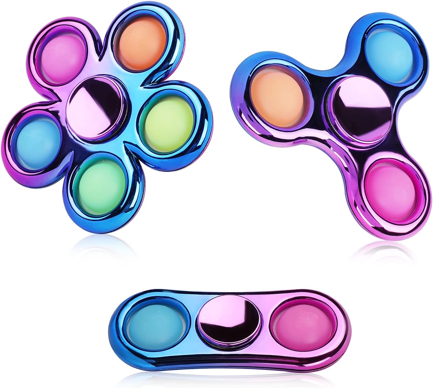 3 Pack Pop Fidget Spinner, Ideal Decompression Fidget Toys Adult Fidget Spinner for Relief, Goodie Bag Stuffers Return Gifts Birthday Party Favors Classroom Carnival Prize for Kids Boys Girls - Image 2