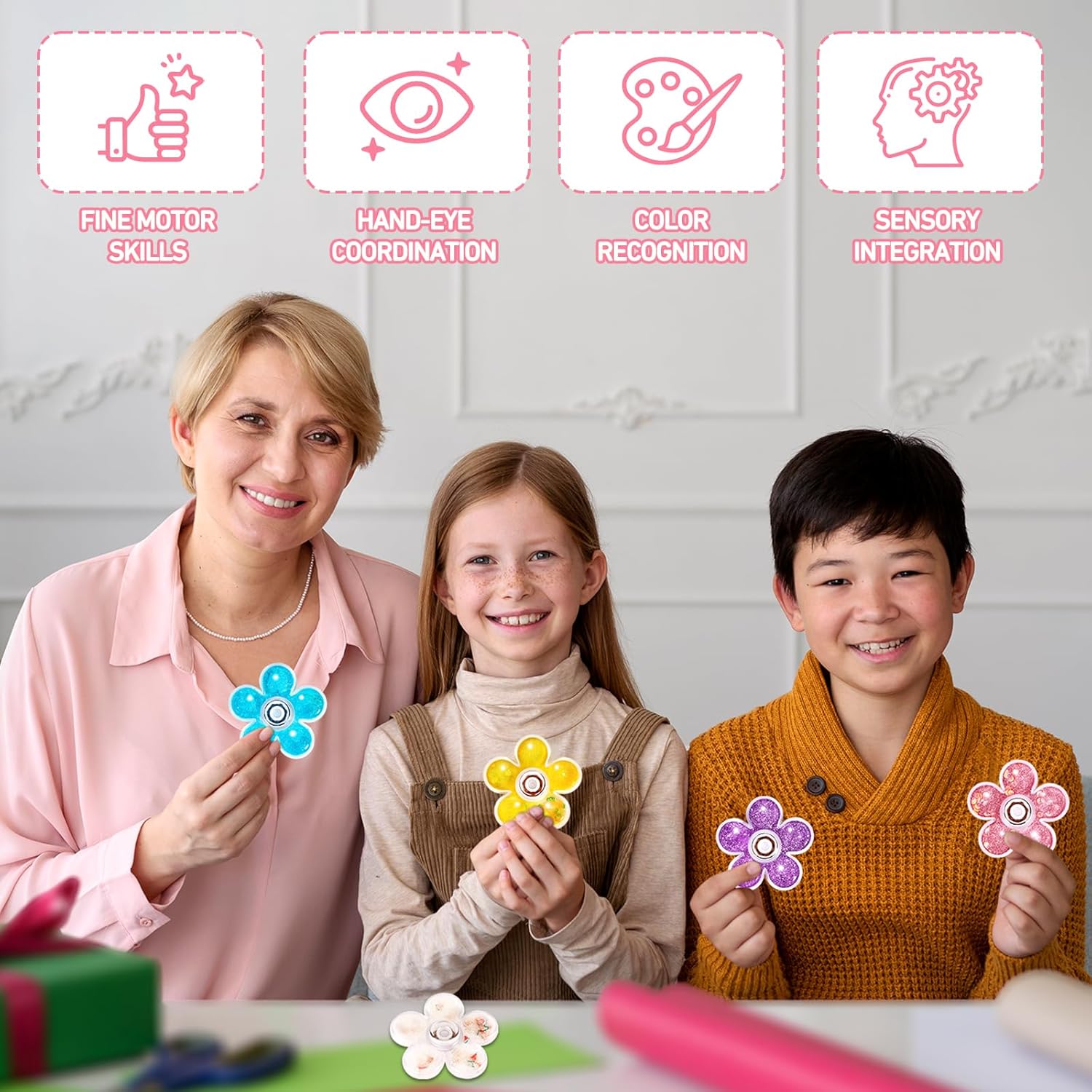 5 Pack Fidget Spinner, Glitter Liquid Sensory Spinner Toy for Kids & Adults – Sensory Toy for Focus, Stress Relief & Fidgeting – Anxiety Toy for School Classroom Prizes, Anxiety ADHD - Image 5