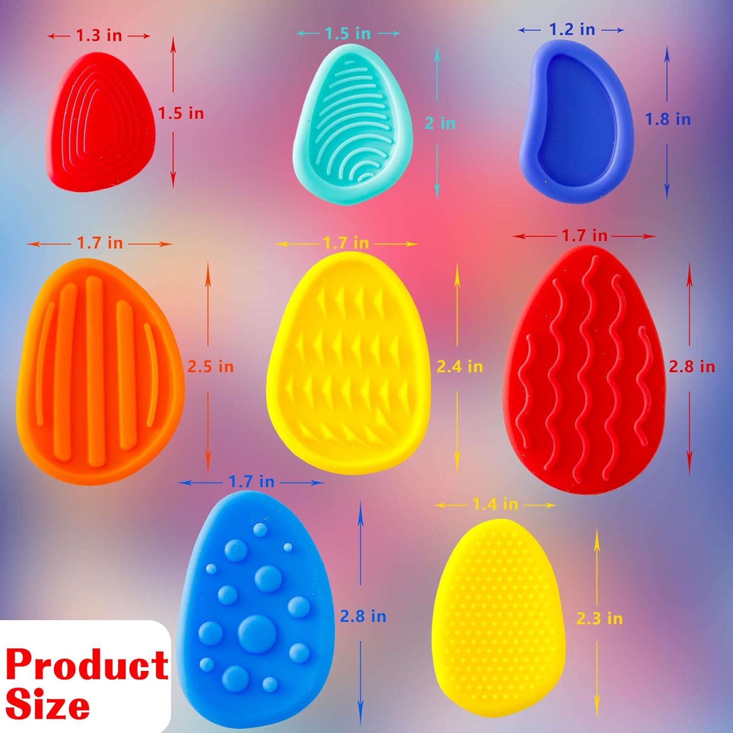 Fidget Toys Kids Sensory Stone: 8 Pack Silicone Textured Soft Worry Stones - Small Silent Autism Fidgets for Anxiety Relief | Calm Down Quiet Item Toys | Classroom Students Prizes - Image 4