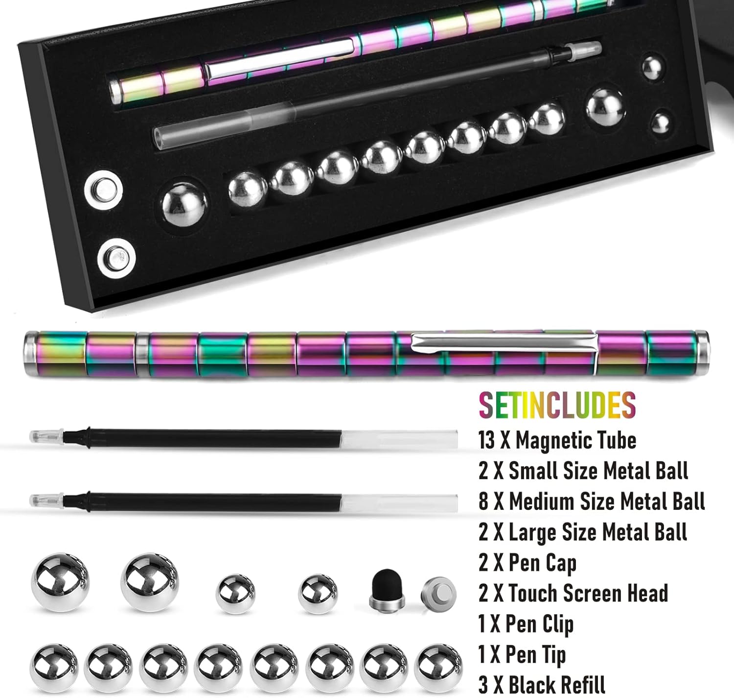 LARAH Color Fidget Pen Toy, Sensory Tool EDC Fidgeting Game for Adults, Cool Gadget Best for Stress and Anxiety Relief and Kill Time,Novelty Gifts for Teen and Adults - Image 4