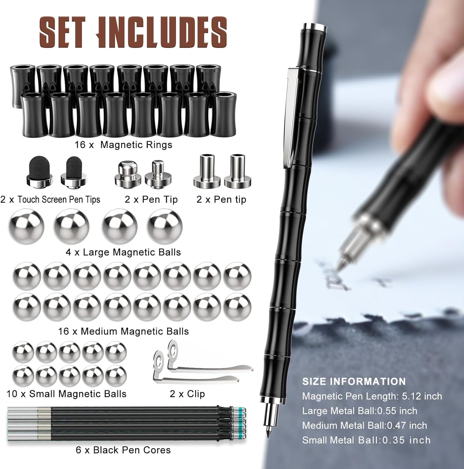 Magnetic Fidget Pen Toys for Teens- Unique Birthday Gifts for Young Men Fun Gifts for Teenage Boys Novelty Christmas Stocking Fillers Gadget for 8 10 11 12 13 14 15 Year Old Boy Engineer Gifts - Image 3