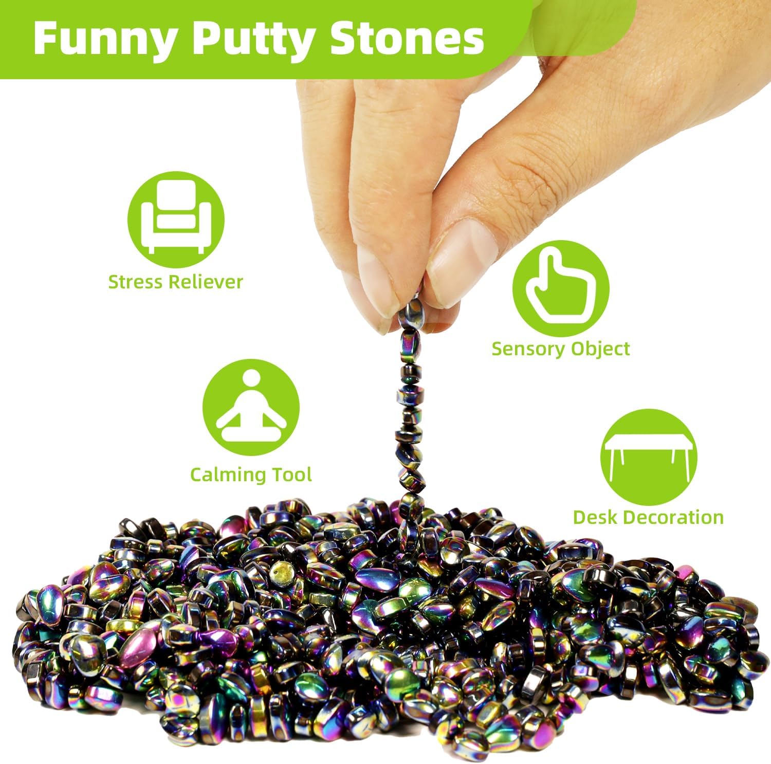 600 PCS Fidget Toys for Adults Teens, Ferrite Stones Magnet Toys for Autism ADHD Anxiety Relief, Weak Magnetic Executive Desk Toy Rocks for Gifts Holiday Stocking Stuffer, 5 mm, Colorful - Image 6