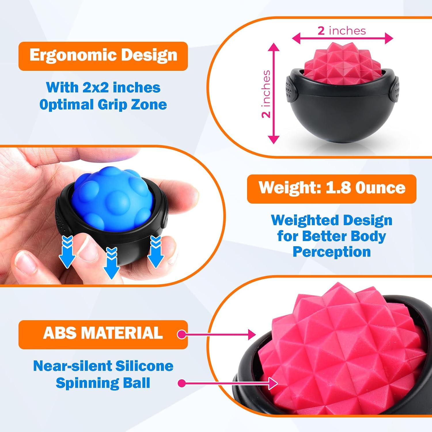 KLT Fidget Toys Spinner for Adults: Sensory Stimulation Finger Spinners - Quiet Stress Relief Roller for Autism - Calming Textured Desk Toys for Office Workers - Image 3