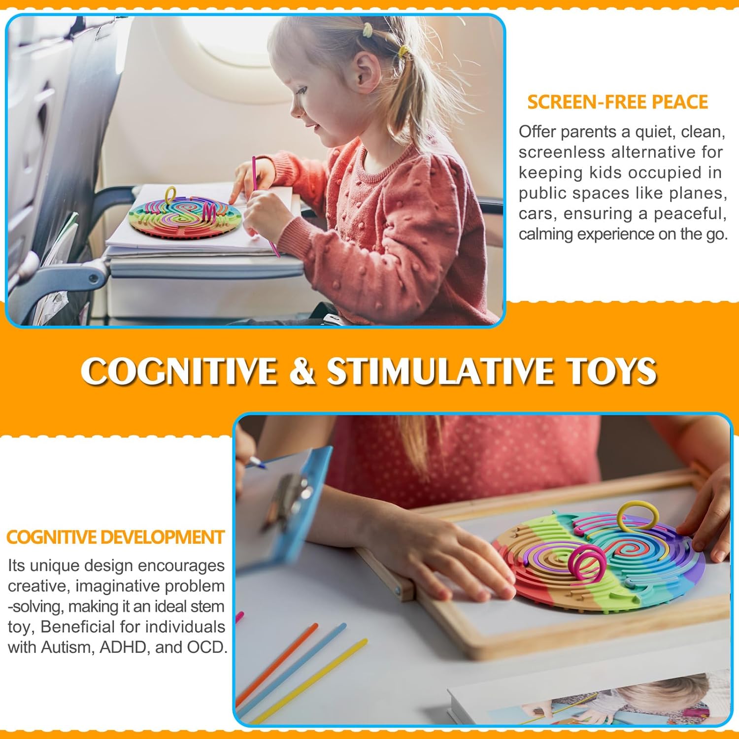Sensory Fidget Toys for Kids Toddler Boys ,Sensory Activity Board for Stress Anxiety Autistic ADHD, Calm Down Travel Airplane Essentials Toys for 3+ Year Old, Stuffers Gifts for Teens Girls - Image 5