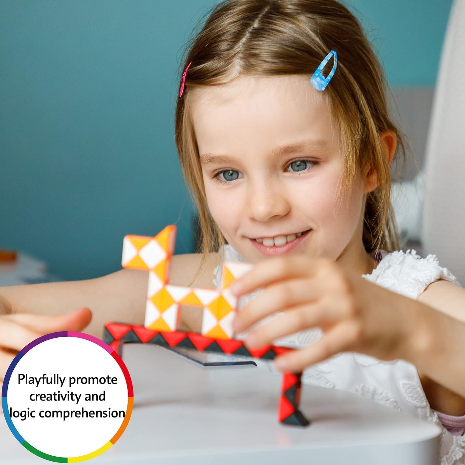 CUBIDI® Magic Snake Cube | Fidget Snake Toy for Kids | Travel Toys for Kids Ages 4-8 | Great Gift for Boys and Girls Birthday, Easter Basket Stuffers | 0.35 inch x 0.55 inch | Set of 6 - Image 6