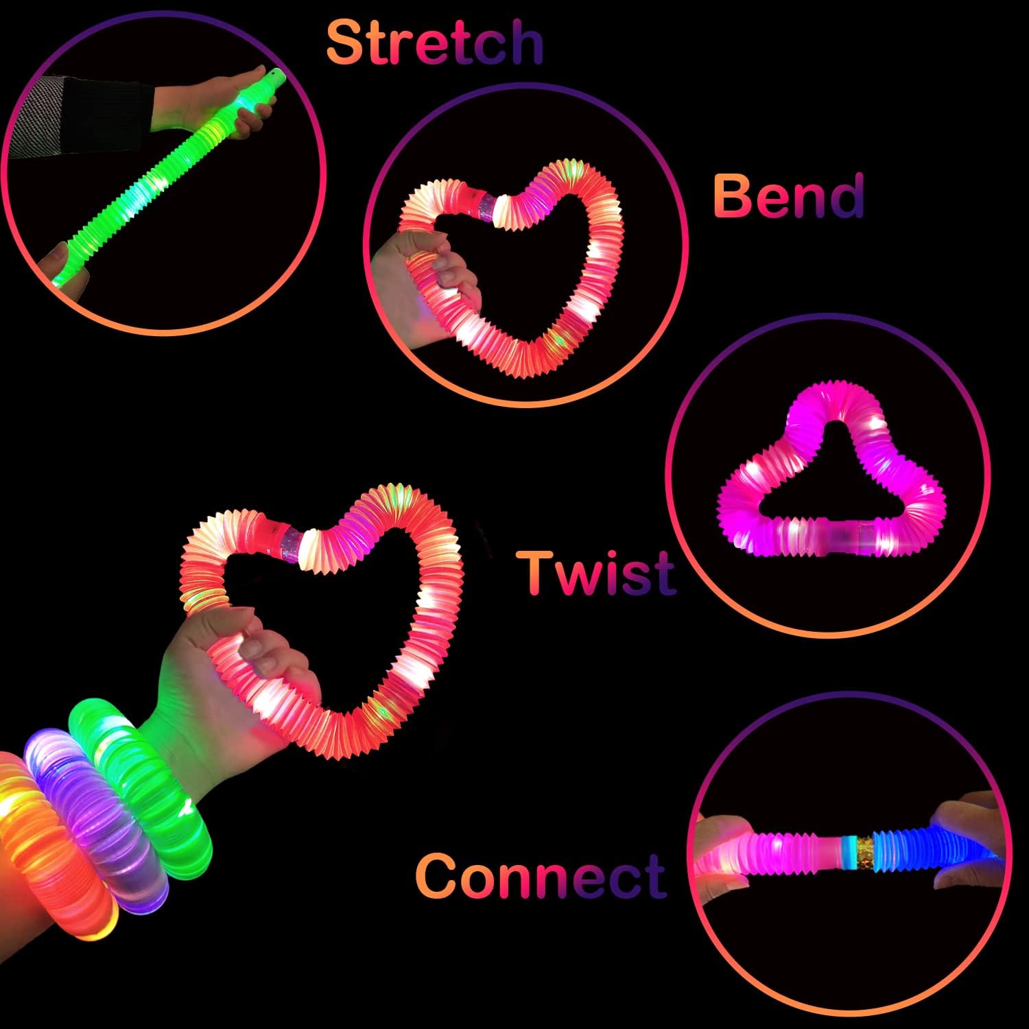 Halloween Glow Sticks Party Favors for Kids 12 PCS-Glow in Dark Party Supplies for Toddlers, Light Up Necklace Bracelet Accessories for Boys Girls, Neon Decorations for Birthday Dance Camp Care - Image 6