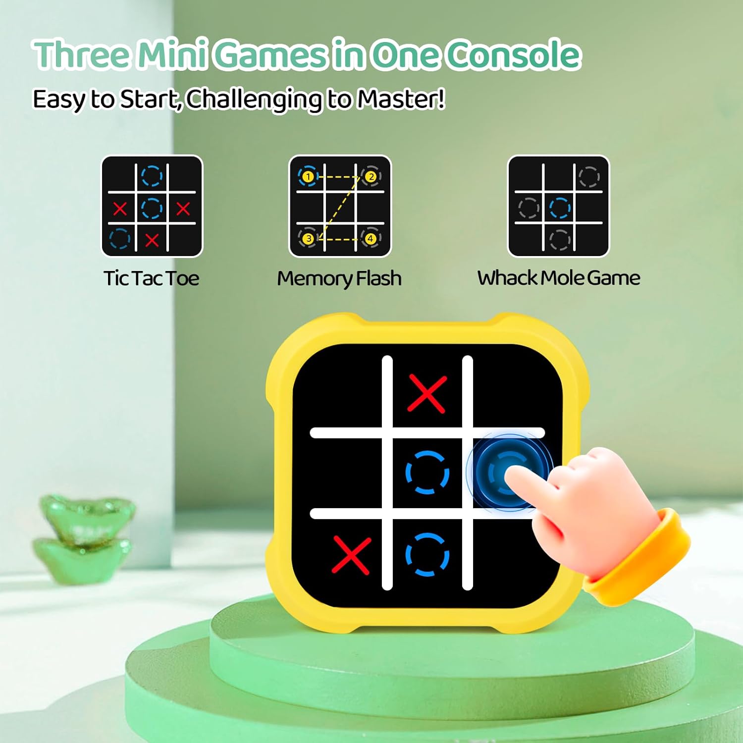 Electronic Tic Tac Toe Game - Electronic Puzzles Portable Handheld Games, 3-in-1 Tic Tac Toe Bolt Game Travel Tic Tac Toys for Educational Memory Growth, Infinite Tic-Tac-Toe Board Games for Ages 3+ - Image 3