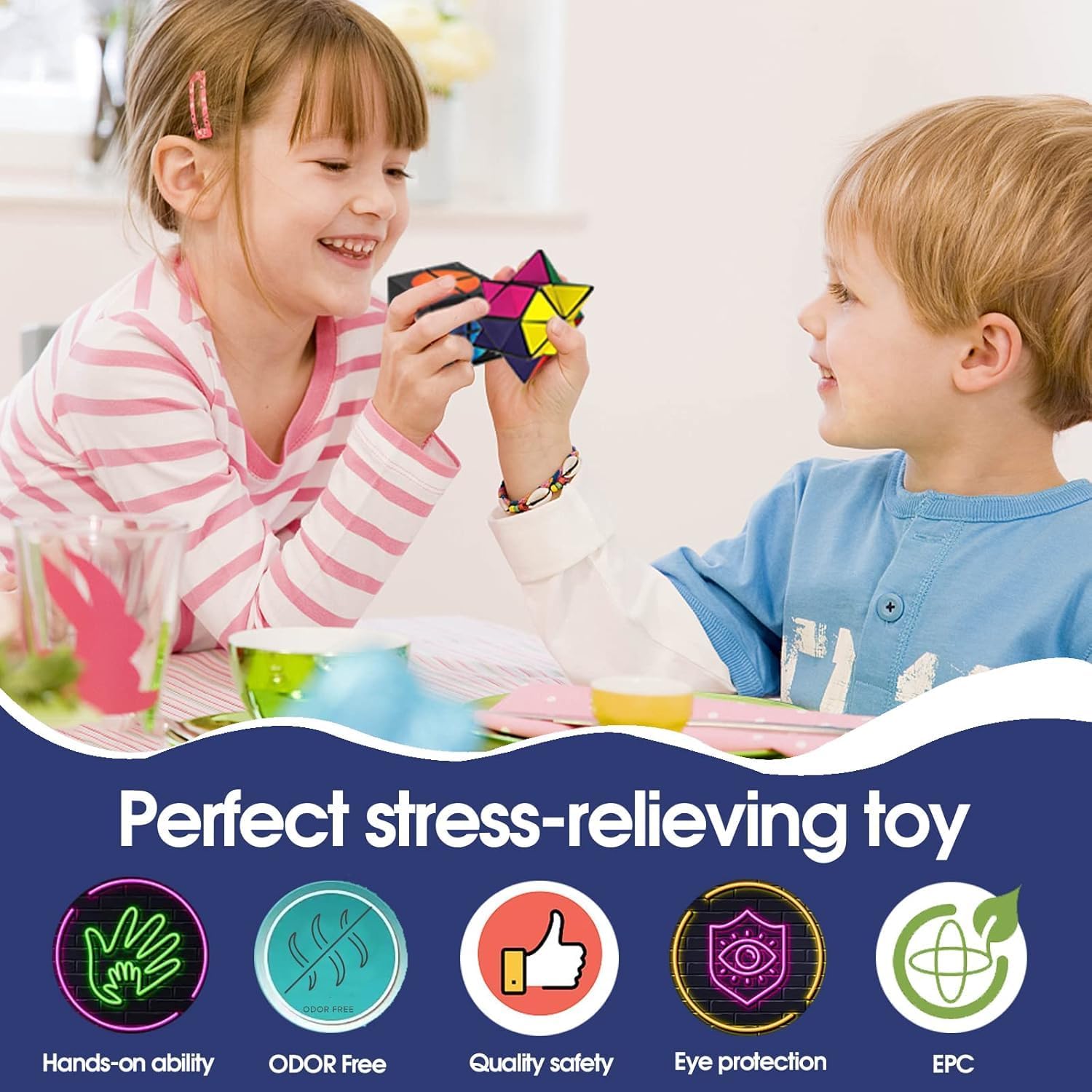 2 in 1Star Cube Magic Cube Set for Kids and Adults,Classic Infinity Cube Fidget Toy, Brain Development Puzzle Games for Children - Image 8