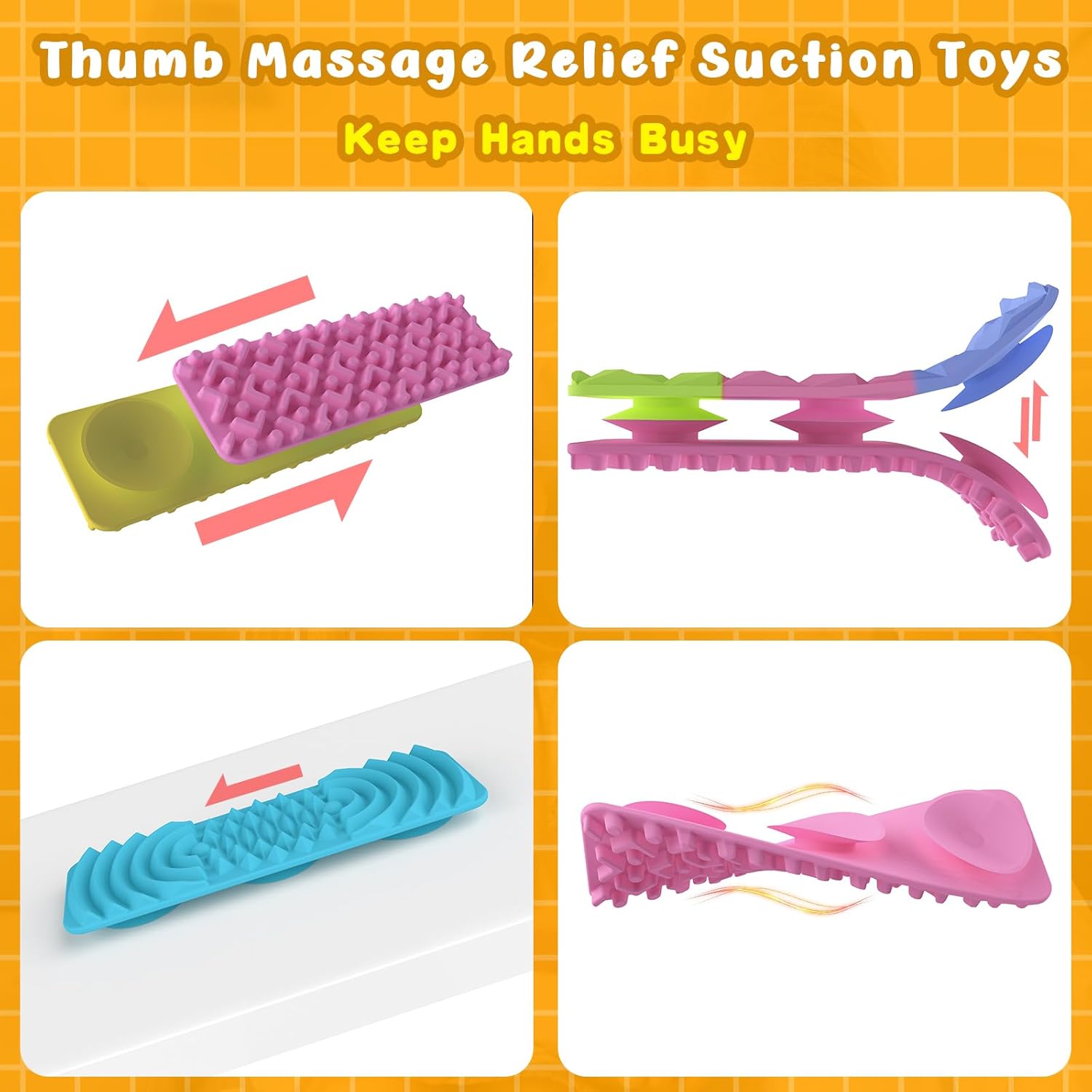 Fidget Toys for Kids Sensory Strips: 16 Pack Textured Suction Toys for Autism Kids Calming - Stress Toys for Autism Calming - Fun Fidgets for Student Classroom Prize Stocking Stuffers - Image 6