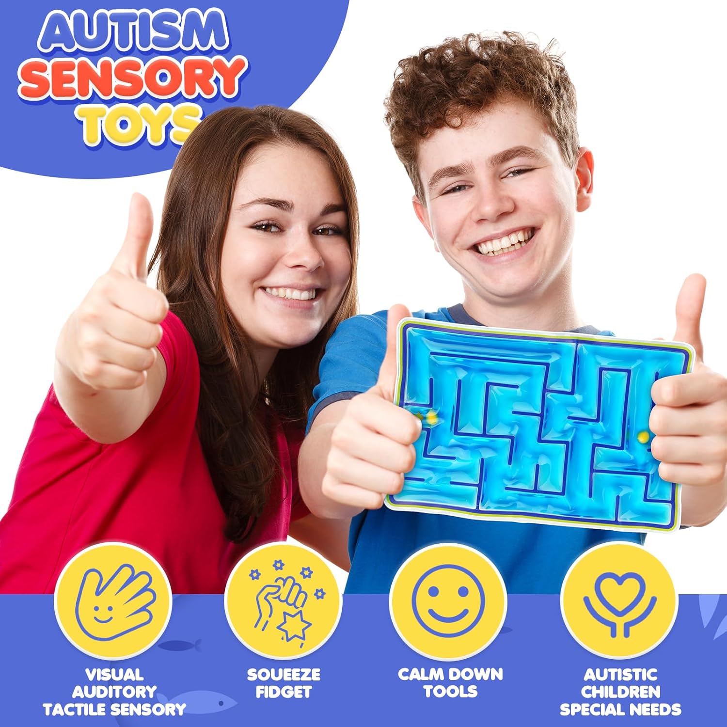 Sensory Toys Fidget Marble Maze - Gel Filled Sensory Items for Kids Children Teens Autism | Tactile Autistic Calming Toys for Preschool Classroom | Gifts Prizes for Kids Classroom - Image 7