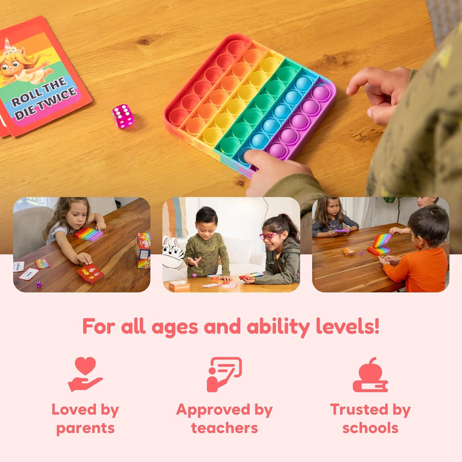 THE FIDGET GAME Sight Words - Reading Flashcards and Pop Fidget Toys for Kids Pre-K to Third Grade - Learning Activities and Games for High-Frequency Dolch Sight Words - Includes Mats and Dice - Image 6