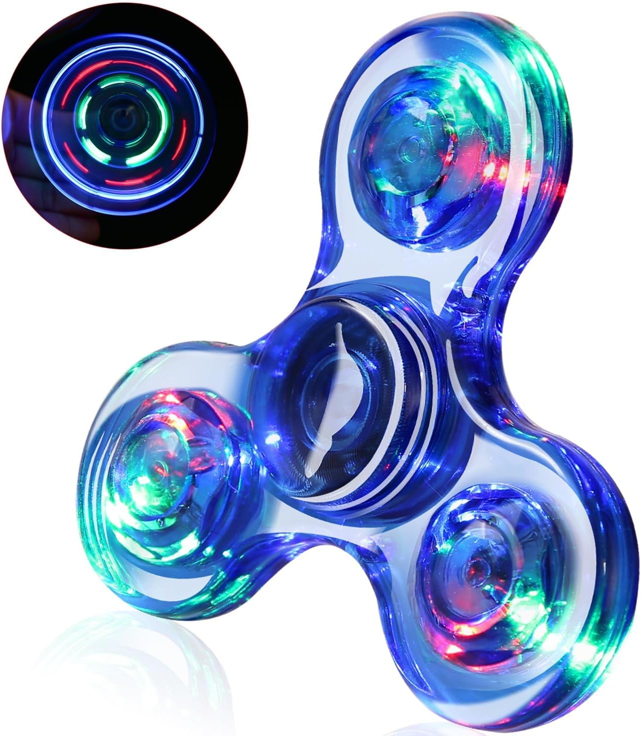 SCIONE LED Fidget Spinners, Light Up Sensory Fidgets Toys for Kids, Glow in The Dark Toy for Kid 4-8-12, ADHD Anxiety Stress Relief Toys for Adults, School Classroom Exchange Gifts for Kids - Image 2