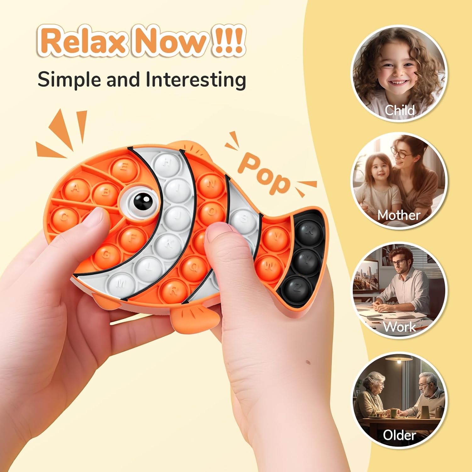 3 Pack Push Bubble Fidget Sensory Toys, Sensory Fidget Poppers Push Bubble Toy, Silicone Squeeze Autism Anxiety Stress Relief Popping Toys for Kids - Image 3
