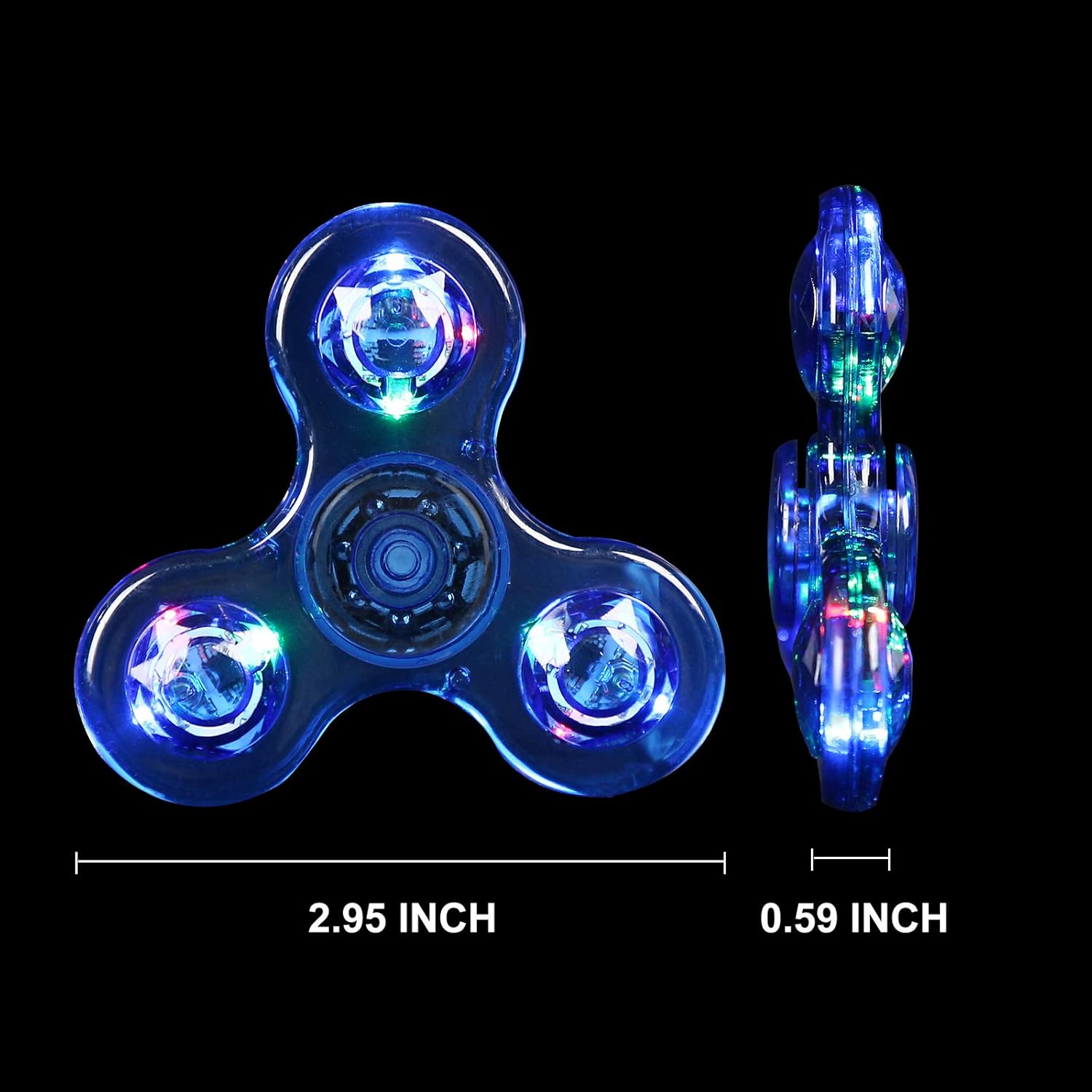 SCIONE LED Fidget Spinners, Light Up Sensory Fidgets Toys for Kids, Glow in The Dark Toy for Kid 4-8-12, ADHD Anxiety Stress Relief Toys for Adults, School Classroom Exchange Gifts for Kids - Image 4