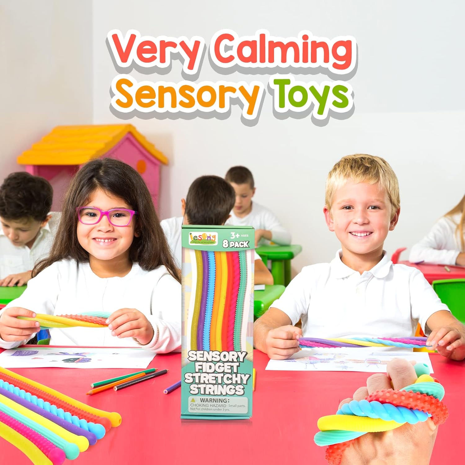 Sensory Autism Toys for Kids - Textured Stretchy Sensory Fidget Toys for Stress Anxiety - Sensory Toys Special Needs for Autistic Autism Children Toddlers Boys Girls, Treasure Box Classroom & Travel - Image 5