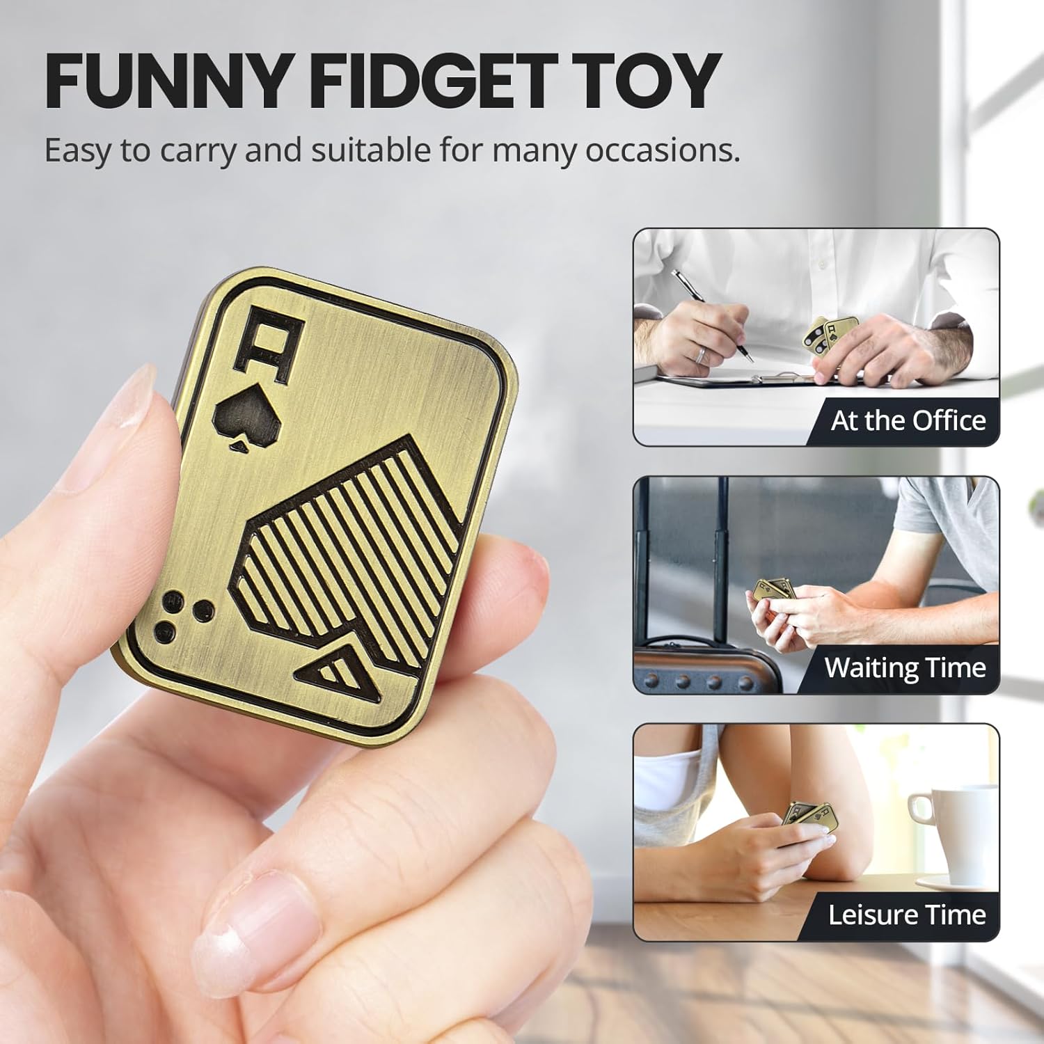 Fidget Toys Adults, Metal Magnetic Fidget Slider, EDC Poker Cards Fidget, Decompression Desk Toys to Relief Anxiety and Stress, Cool Gadgets with Click Sound, Gifts for Men Adults ADHD - Image 5