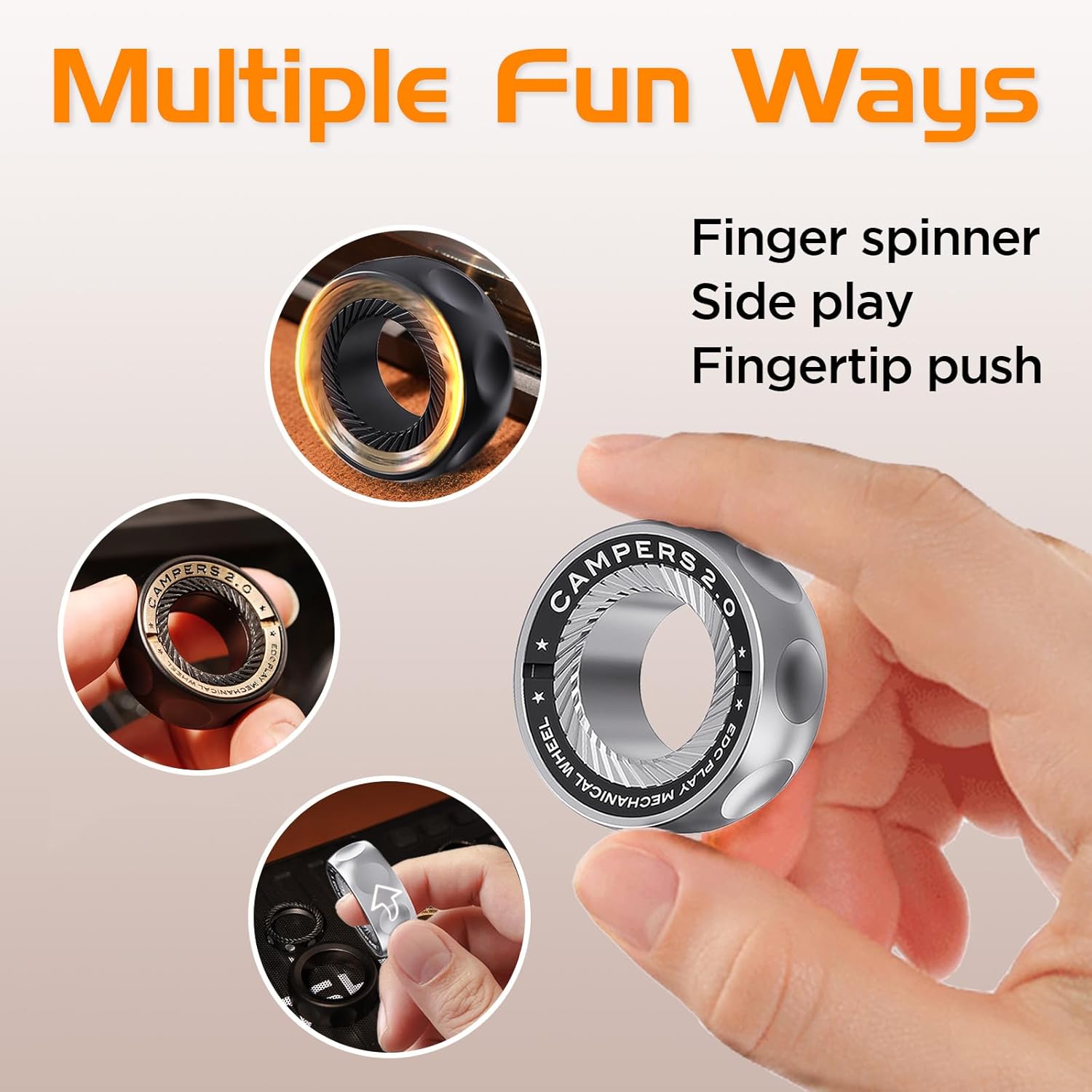 Fidget Spinner for Stress Relief – DIY Magnetic Fidget Ring with Engaging Sounds, EDC Stainless Steel Toys for Adults & Teens, Perfect for Work, Study, Waiting, Gift and Stocking Stuffer - Image 4