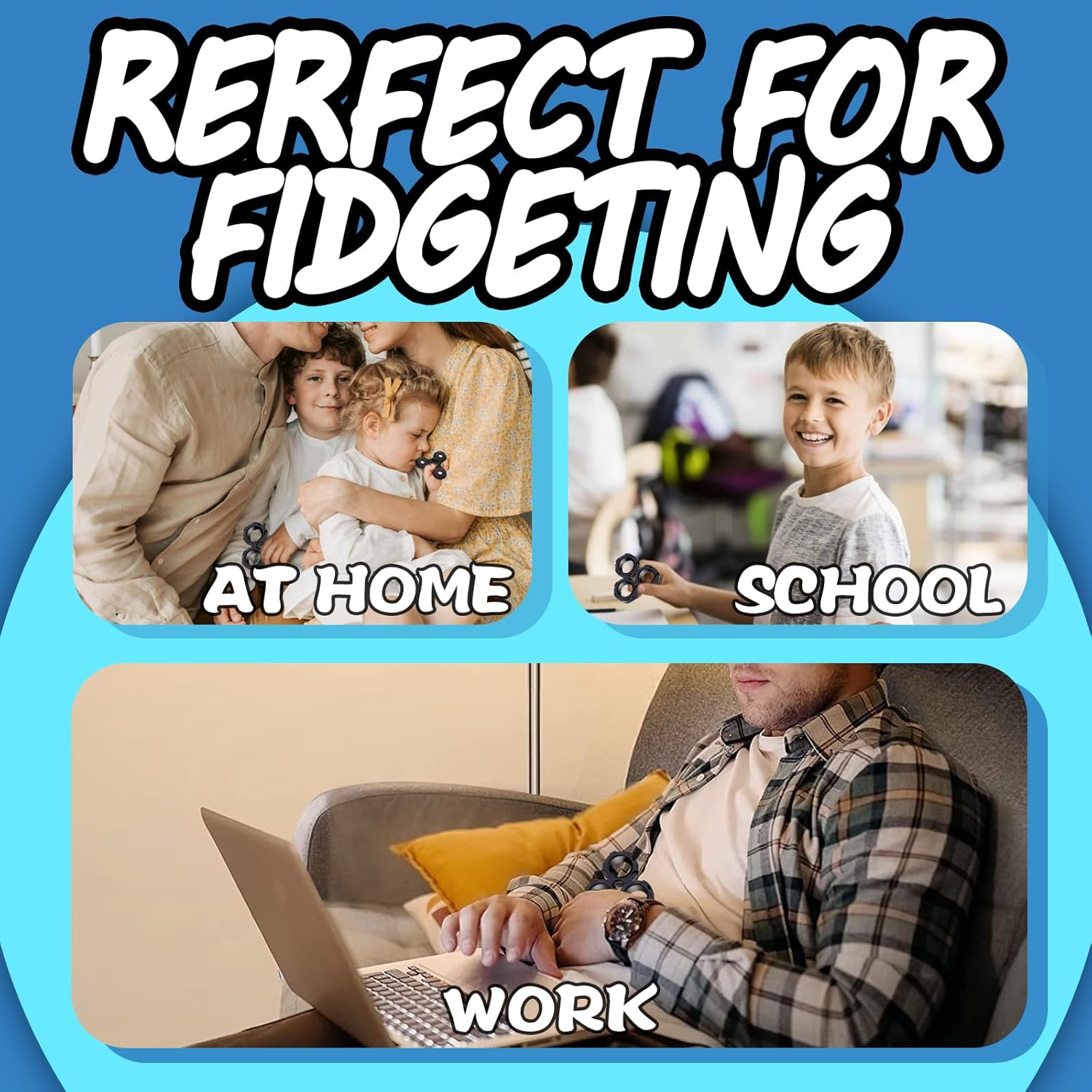 Fidget Toys Adults 6Pcs Christmas Stocking Stuffers Gifts for Teens Boys Kids 8+ ADHD Autism Toys Adults EDC Cool Gadgets Desk Toys Fidgets for Classroom Magnetic Rings Figette Spinner - Image 6