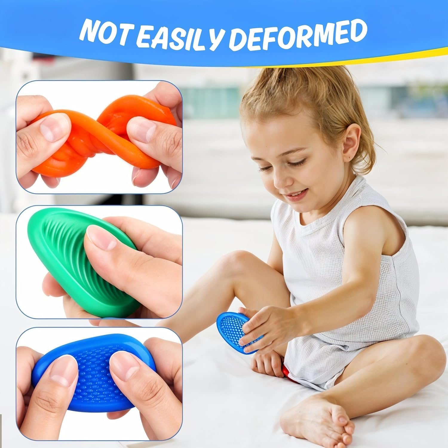 6-Pack Sensory Fidget Stones for Kids – Textured Soft Worry Toys for Autism, Calming Stress Relief for Students & Anxiety, Small Classroom Prizes & Party Favors - Image 7