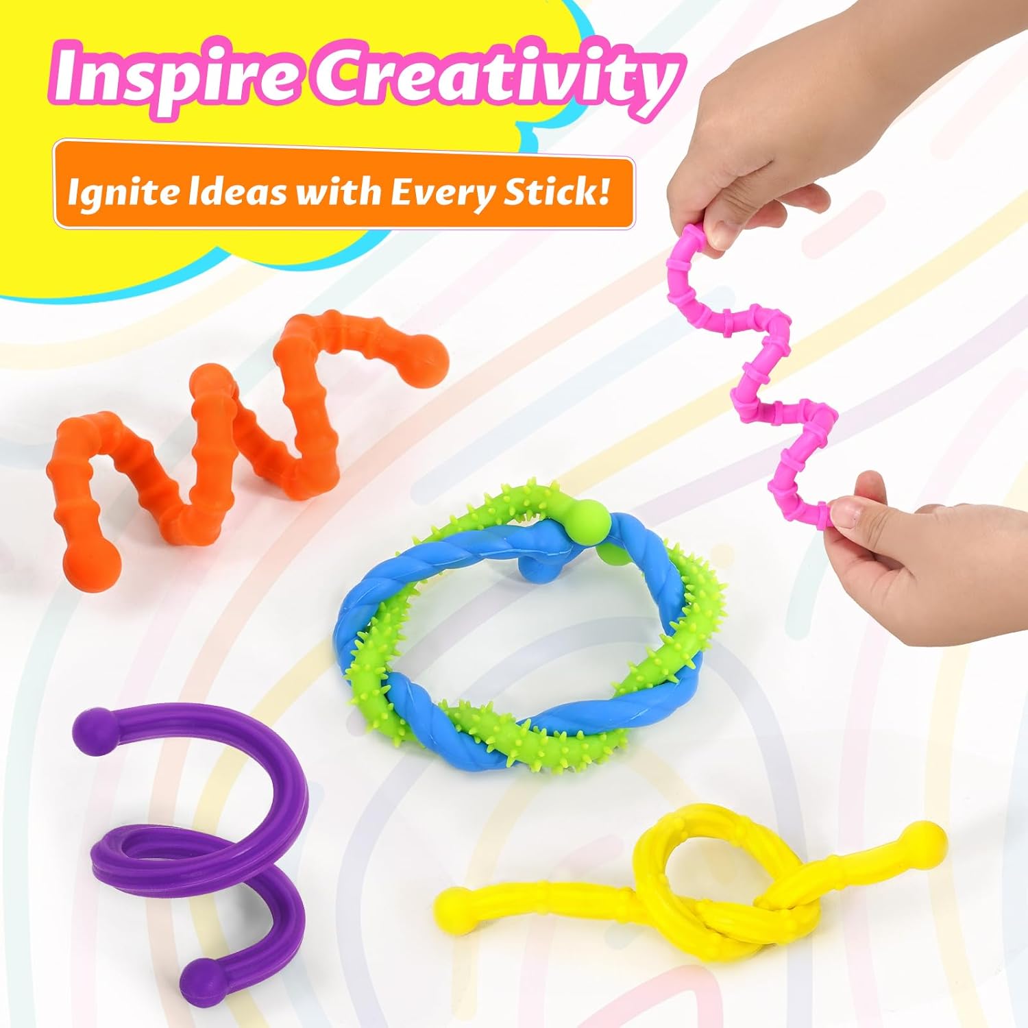 Bendable Sensory Fidget Toys for Kids with Autism & ADHD - Teacher Must Have for Classroom Calm Down Corner, Road Trip Essentials, Christmas & Birthday Stocking Stuffers Gifts for Boys & Girls - Image 6