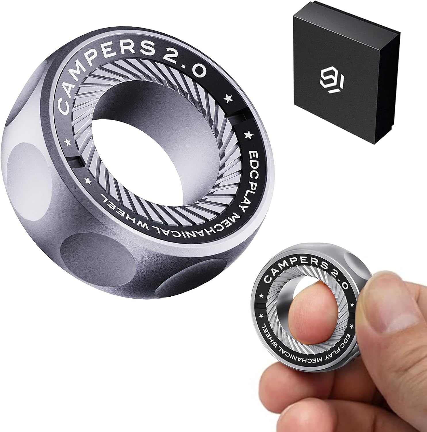 Fidget Spinner for Stress Relief – DIY Magnetic Fidget Ring with Engaging Sounds, EDC Stainless Steel Toys for Adults & Teens, Perfect for Work, Study, Waiting, Gift and Stocking Stuffer - Image 2