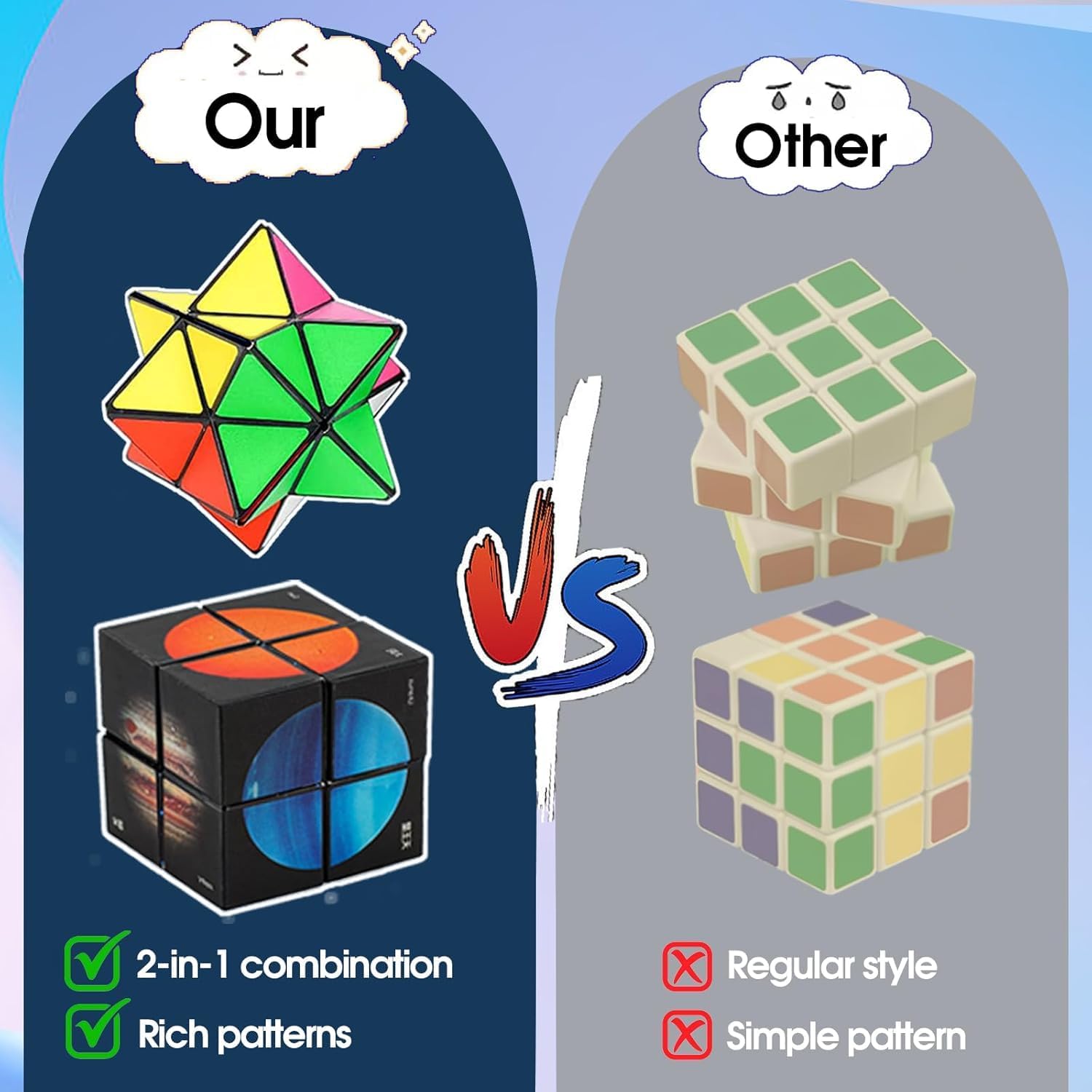 2 in 1Star Cube Magic Cube Set for Kids and Adults,Classic Infinity Cube Fidget Toy, Brain Development Puzzle Games for Children - Image 5